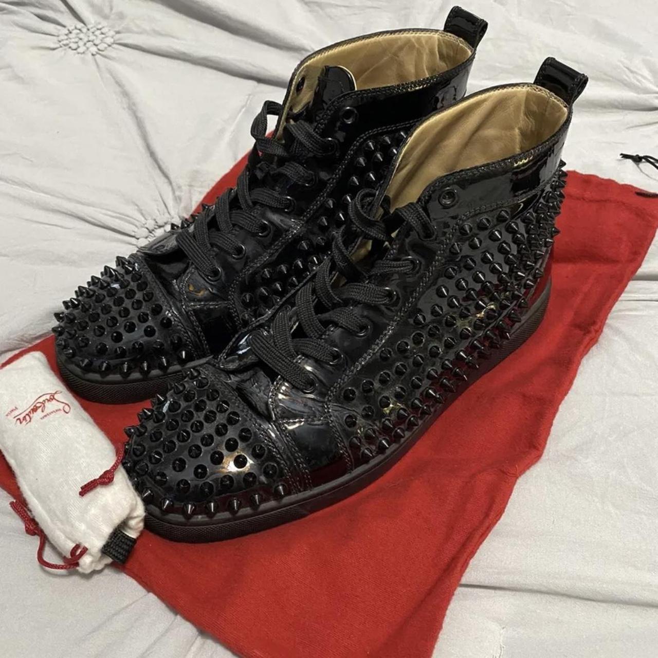 Mens black louboutin sneakers sale