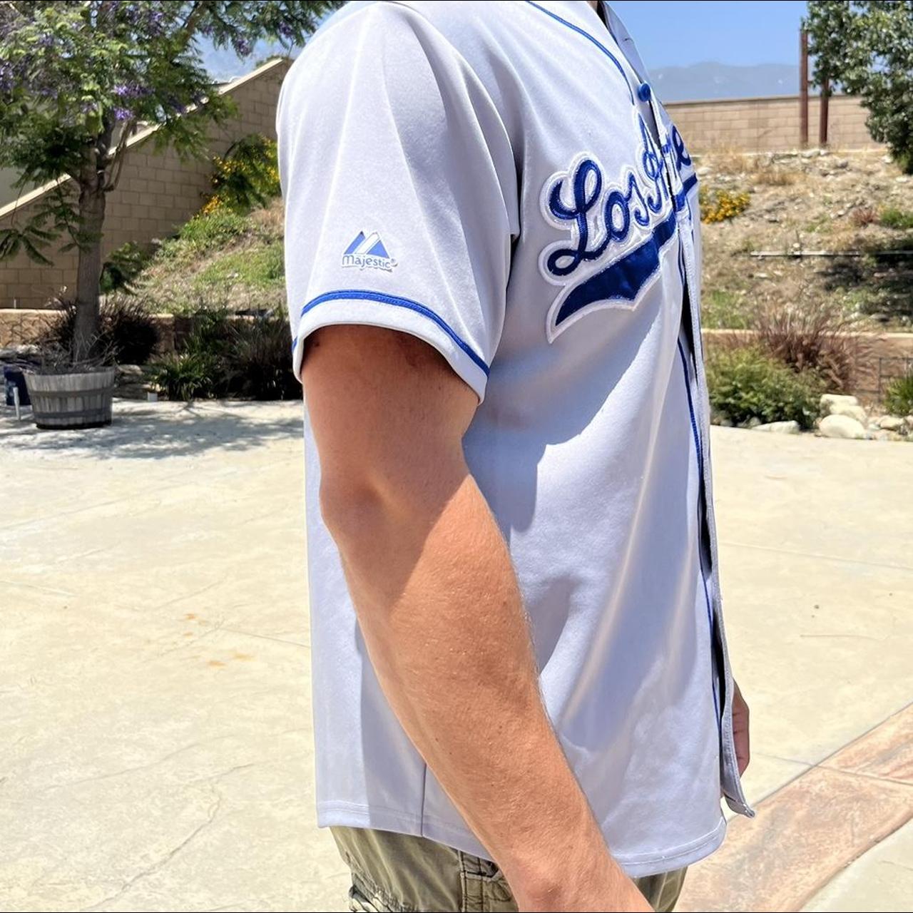 LA Dodgers Mitchell Ness Mesh V-Neck Jersey - Depop
