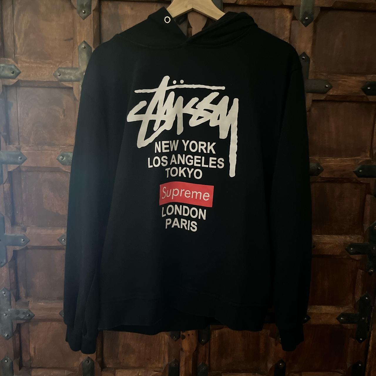 Supreme stussy cheap hoodie