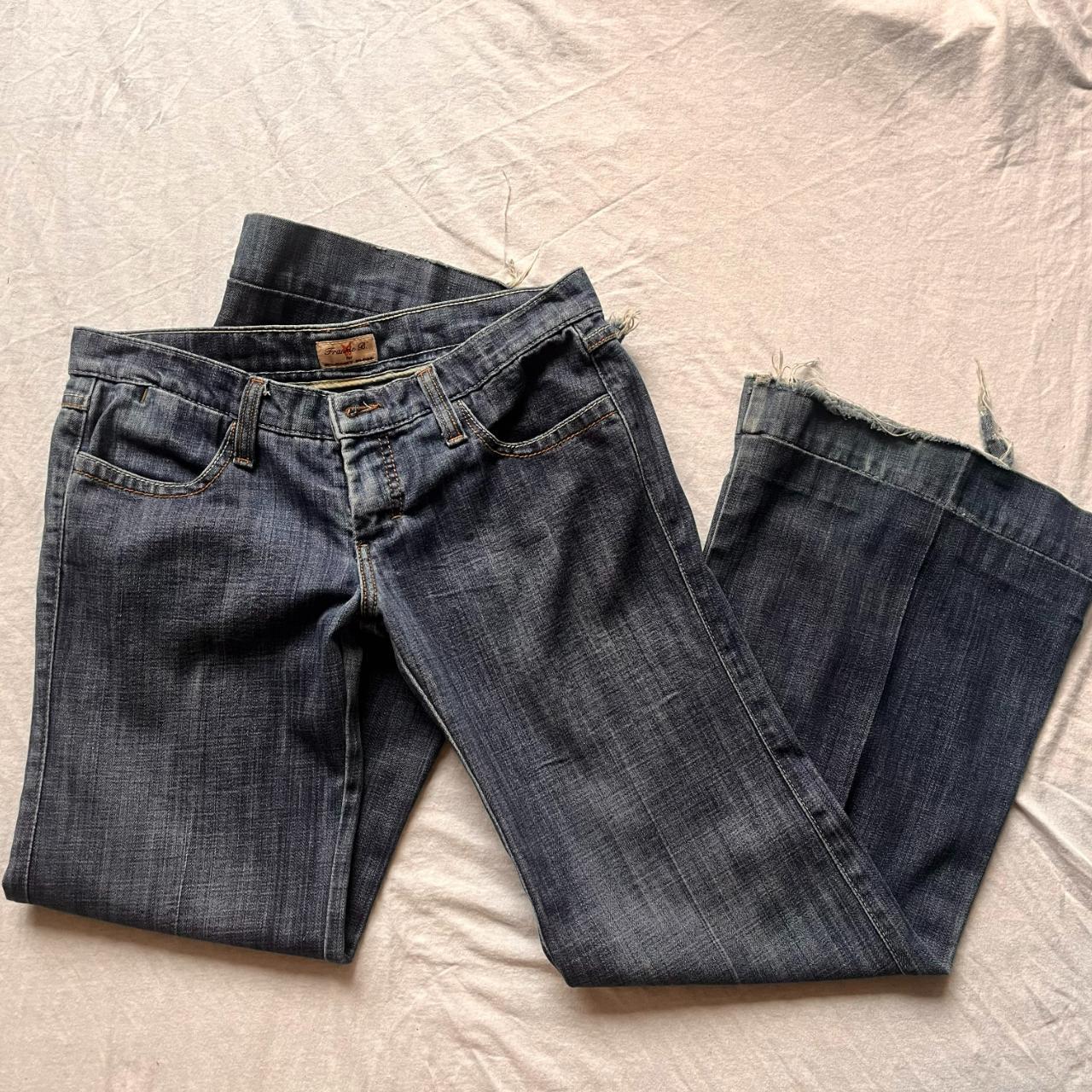 Frankie B Wide Leg Flared Low Waisted Jeans SIZE:... - Depop