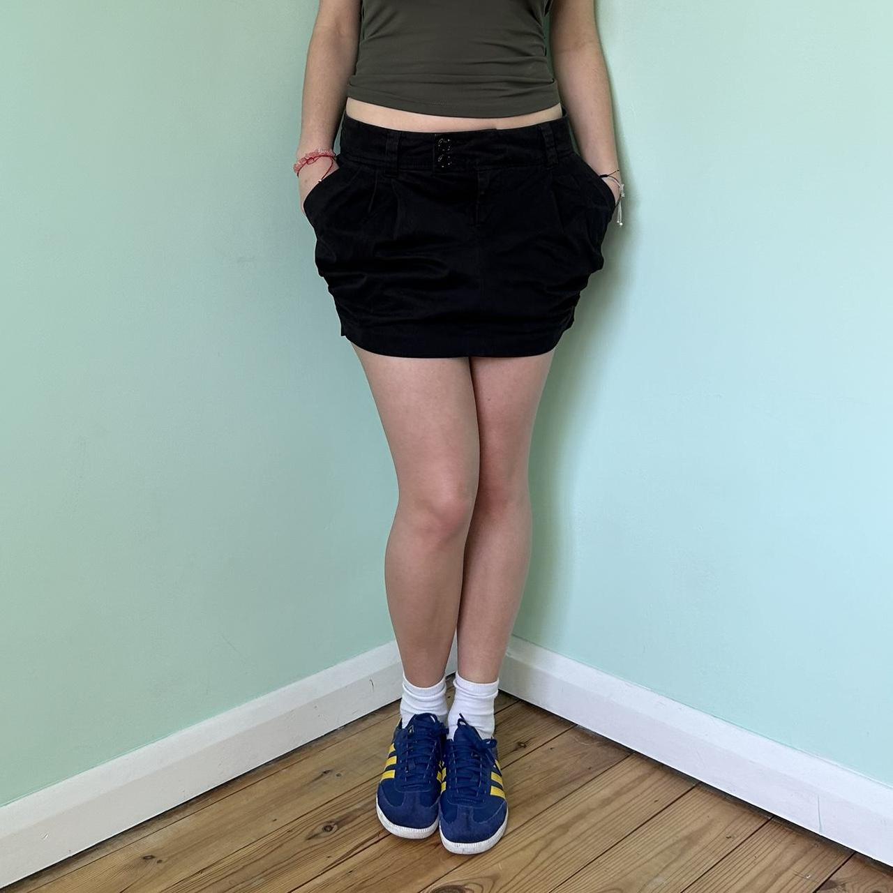 Black bubble hem mini skirt Shown on a size 10,... - Depop