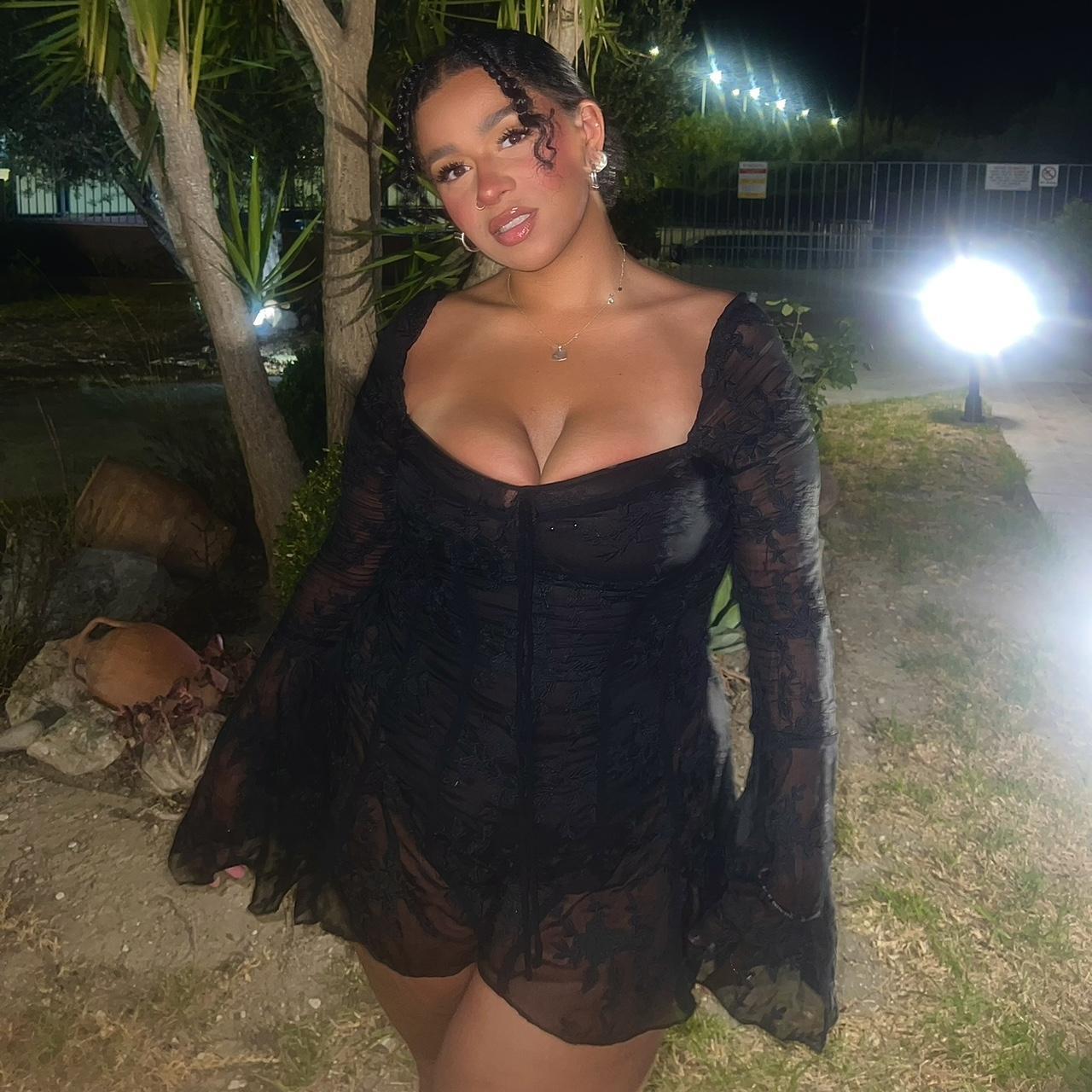 Pretty Little Thing Black Lace Playsuit Only