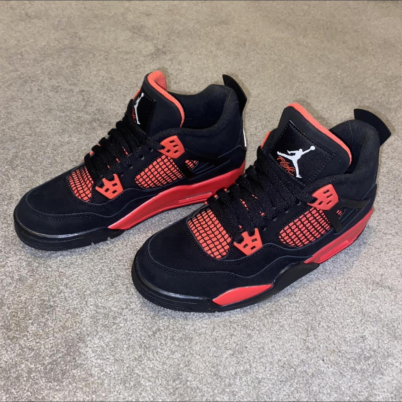 Air Jordan 4 Red Thunder Gs. Brand new in box, UK... - Depop