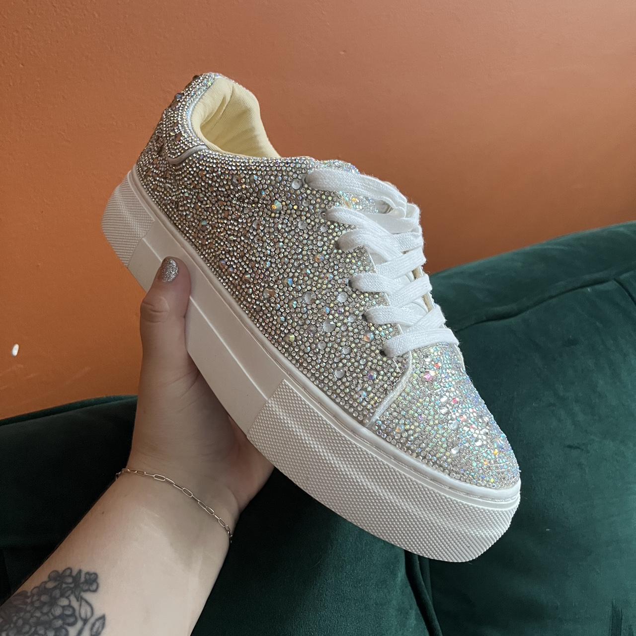 Betsey Johnson “Sidny” rhinestone sneakers, size Depop