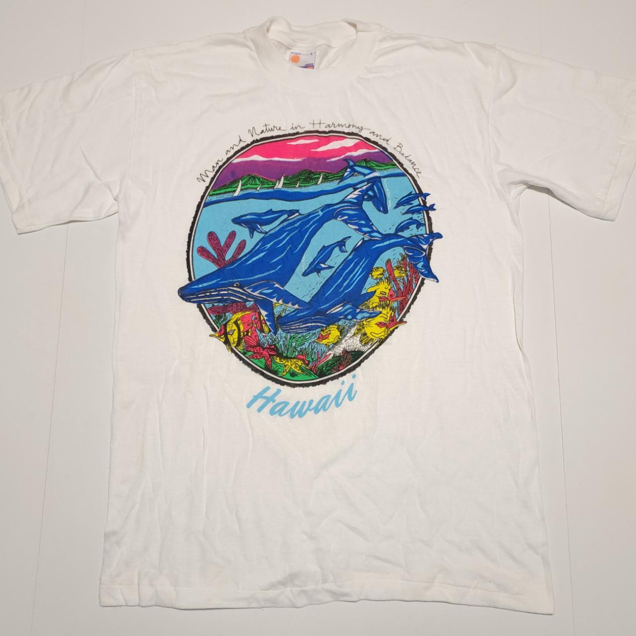 Vintage 1990s Hawaii Whales Art Large Shirt. Great... - Depop