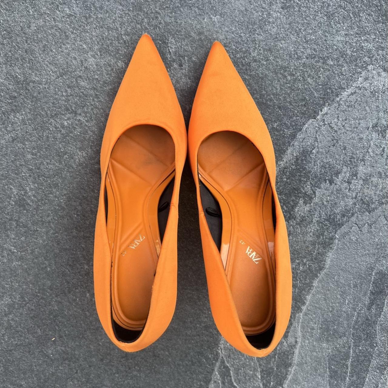 Orange Zara shoes Worn once for a shoot. - Depop