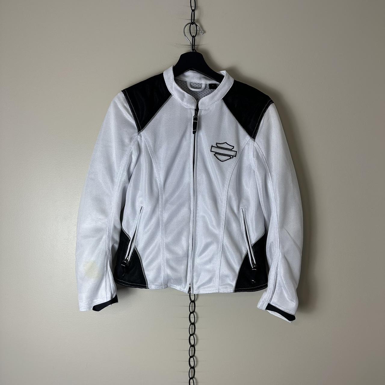 Vintage Harley Davidson White Biker Jacket