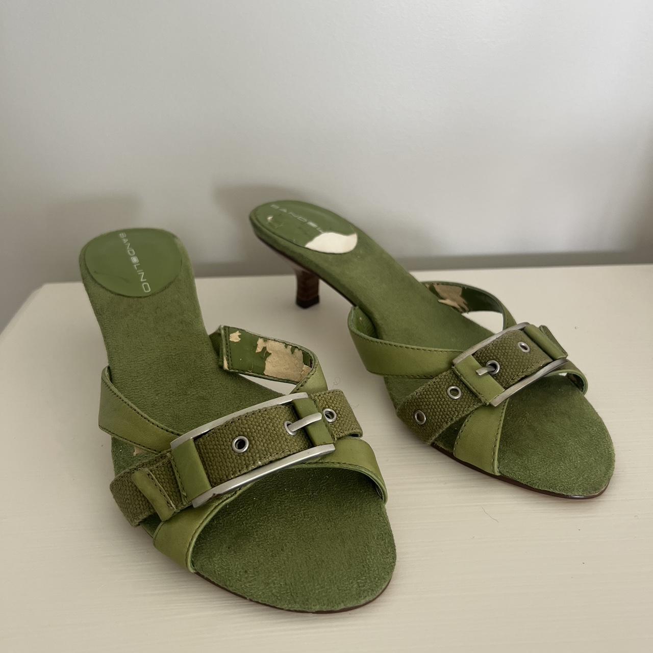 Bandolino size 6 adorable green kitten heels - some... - Depop