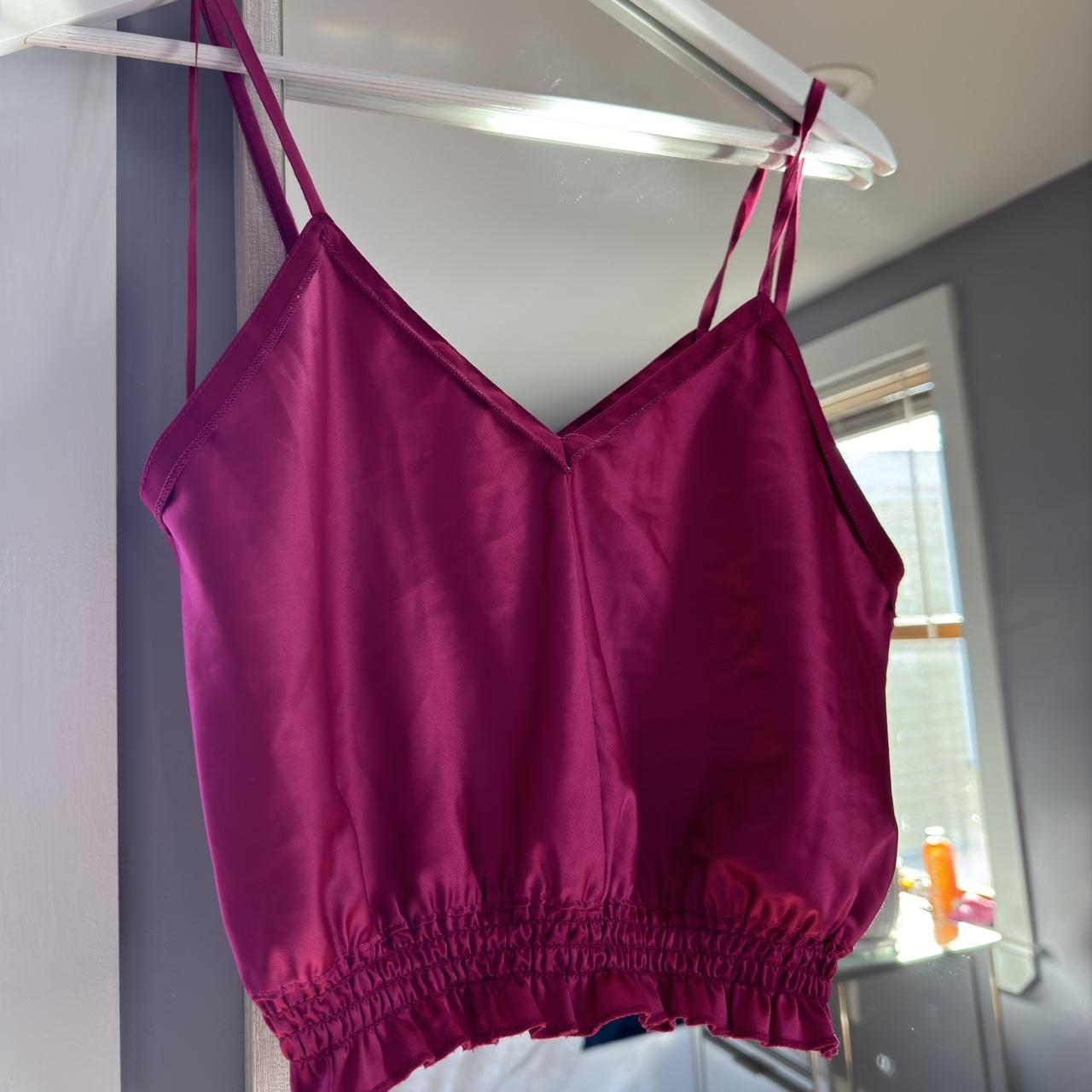Zara silk pink crop spaghetti strap top 💕 super cute... - Depop