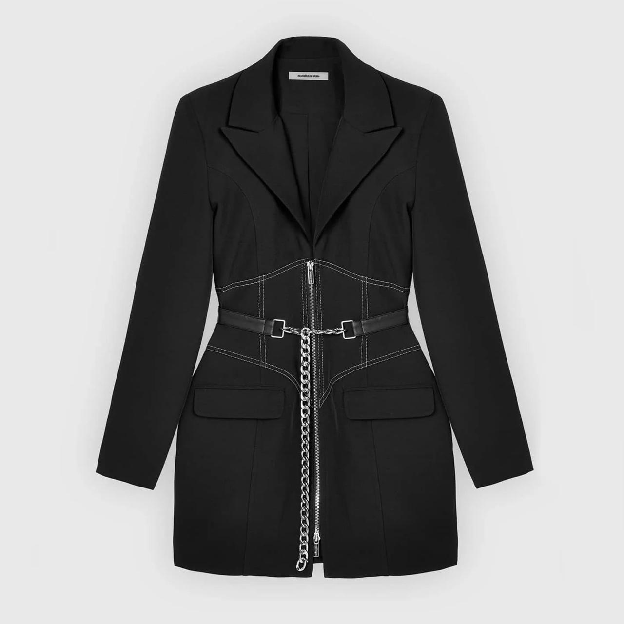 Maniere De Voir Corset Blazer Chain Dress Black Depop 8563