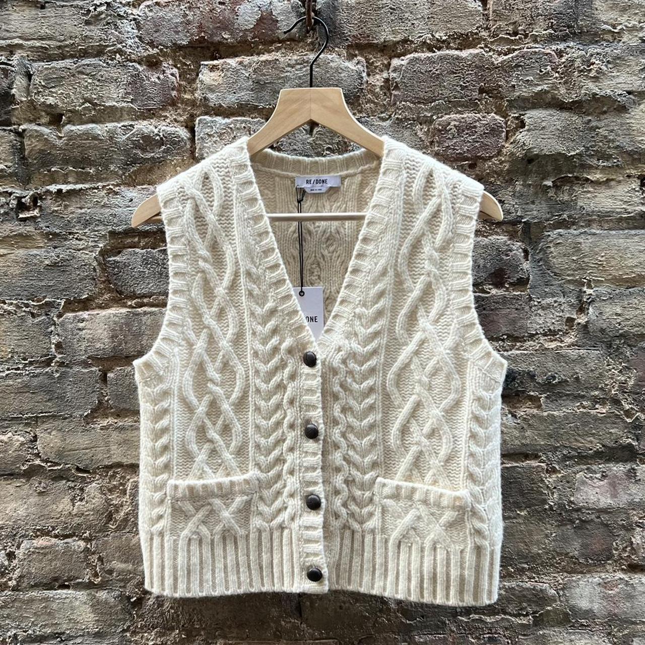 RE/DONE Women's Cream and White Jumper