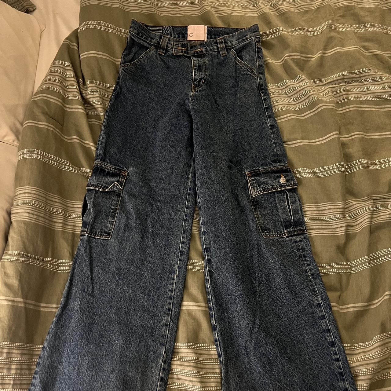 mid to high rise Revice cargo jeans super heavy... Depop