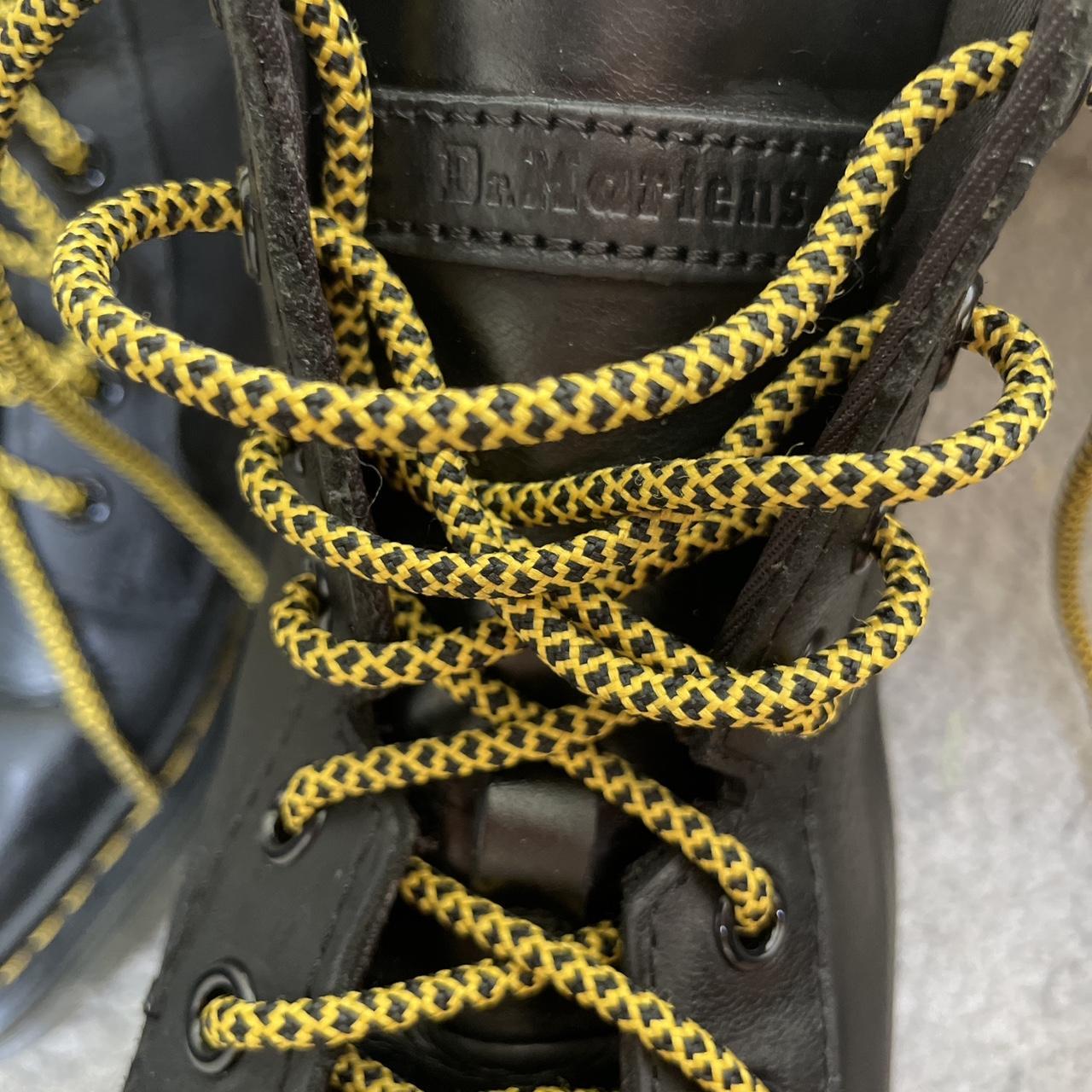 Dr. Martens 1460 8 eye boots with yellow laces Depop