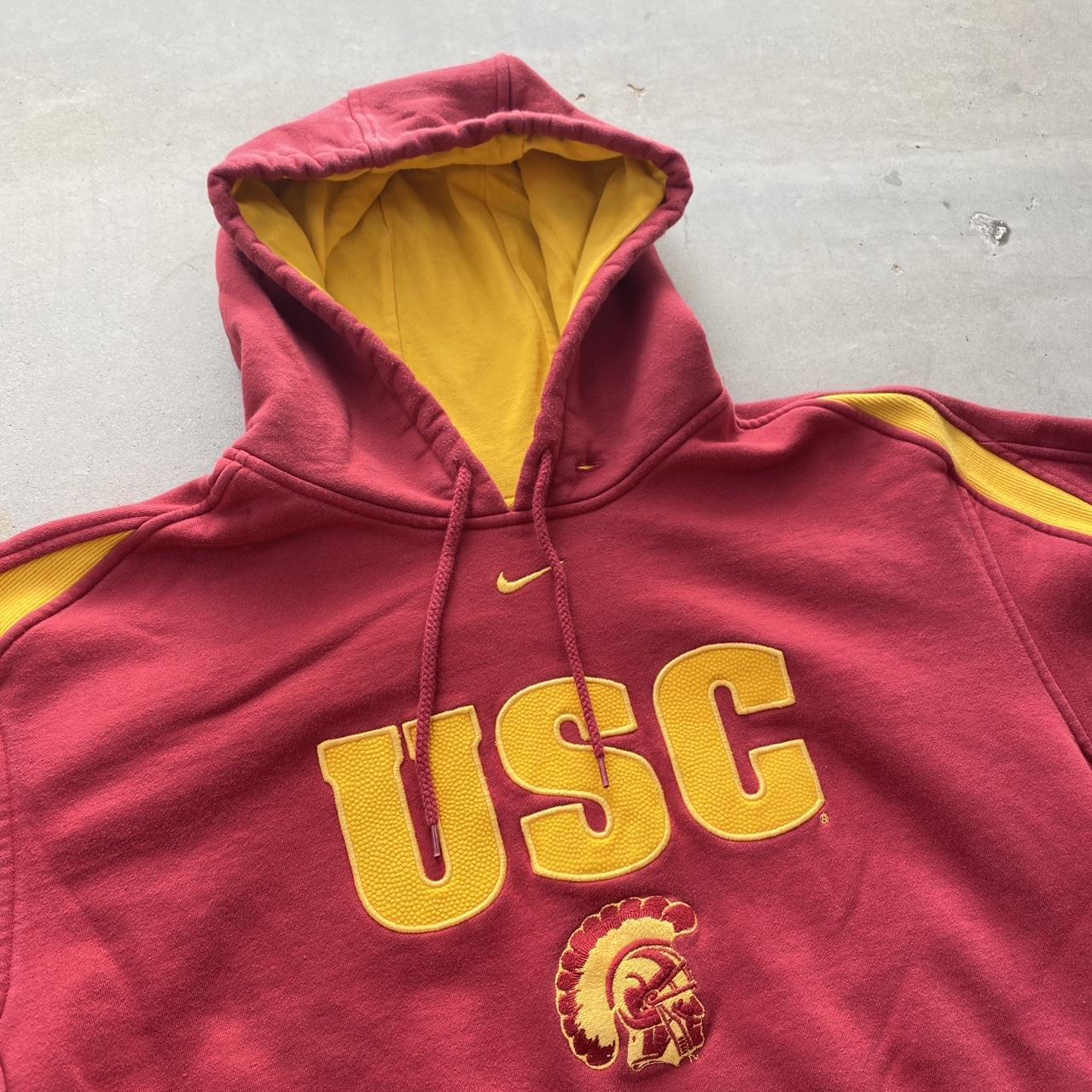 Vintage USC Nike Center Swoosh Late 90s Hoodie 23x30 - Depop