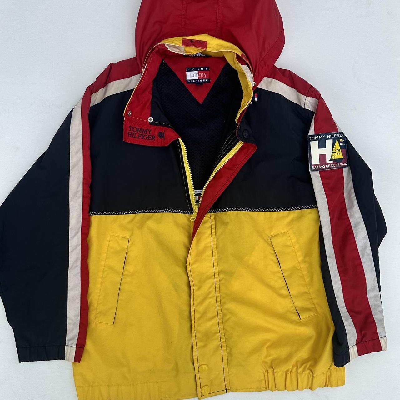 y2k Tommy Hilfiger jacket hood can attach to neck... - Depop