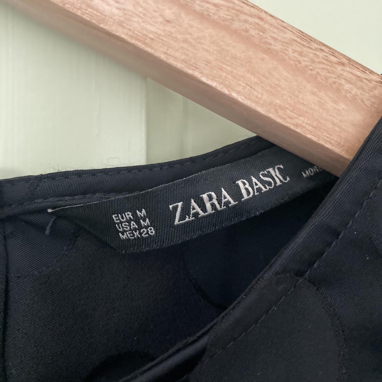 Zara black long sleeve silk feel crop top with... - Depop