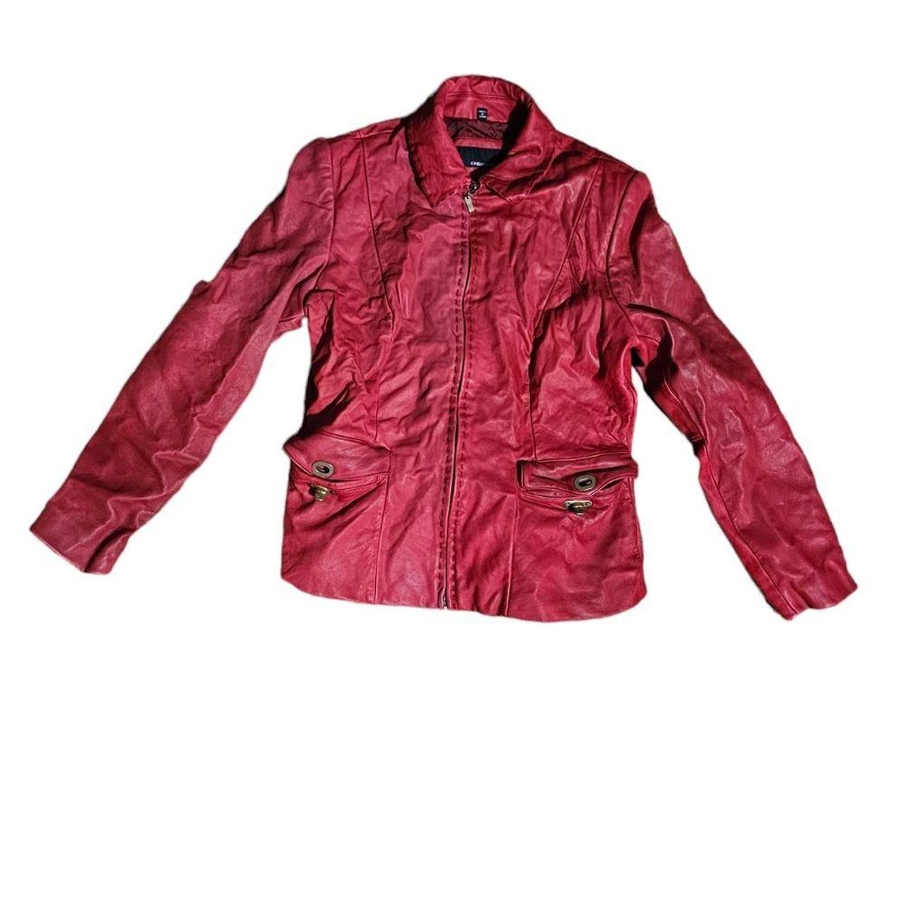 jones new york red leather jacket