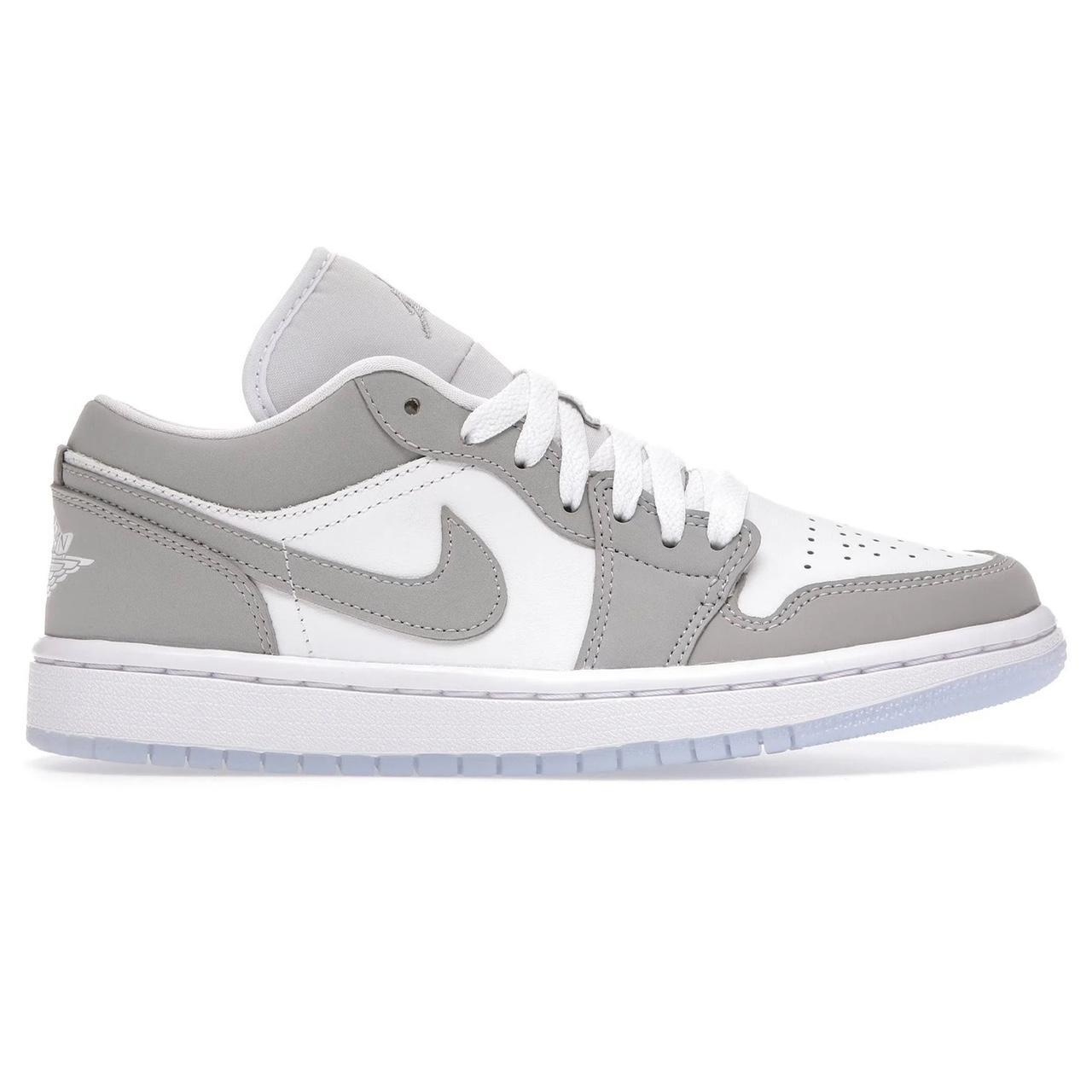 AIR JORDAN 1 LOW - WHITE GREY WOLF WOMENS SIZE UK... - Depop