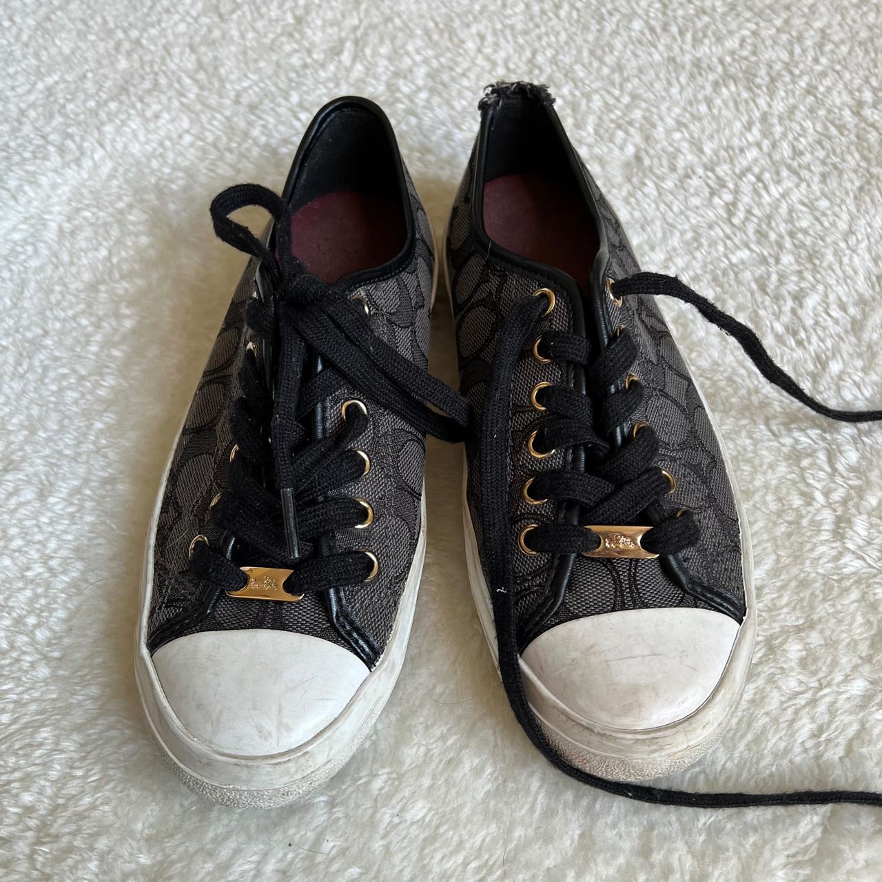 Coach Empire Star Black Wool Studded Lace-Up Sneakers Size 9 (US), 39 (EUR)