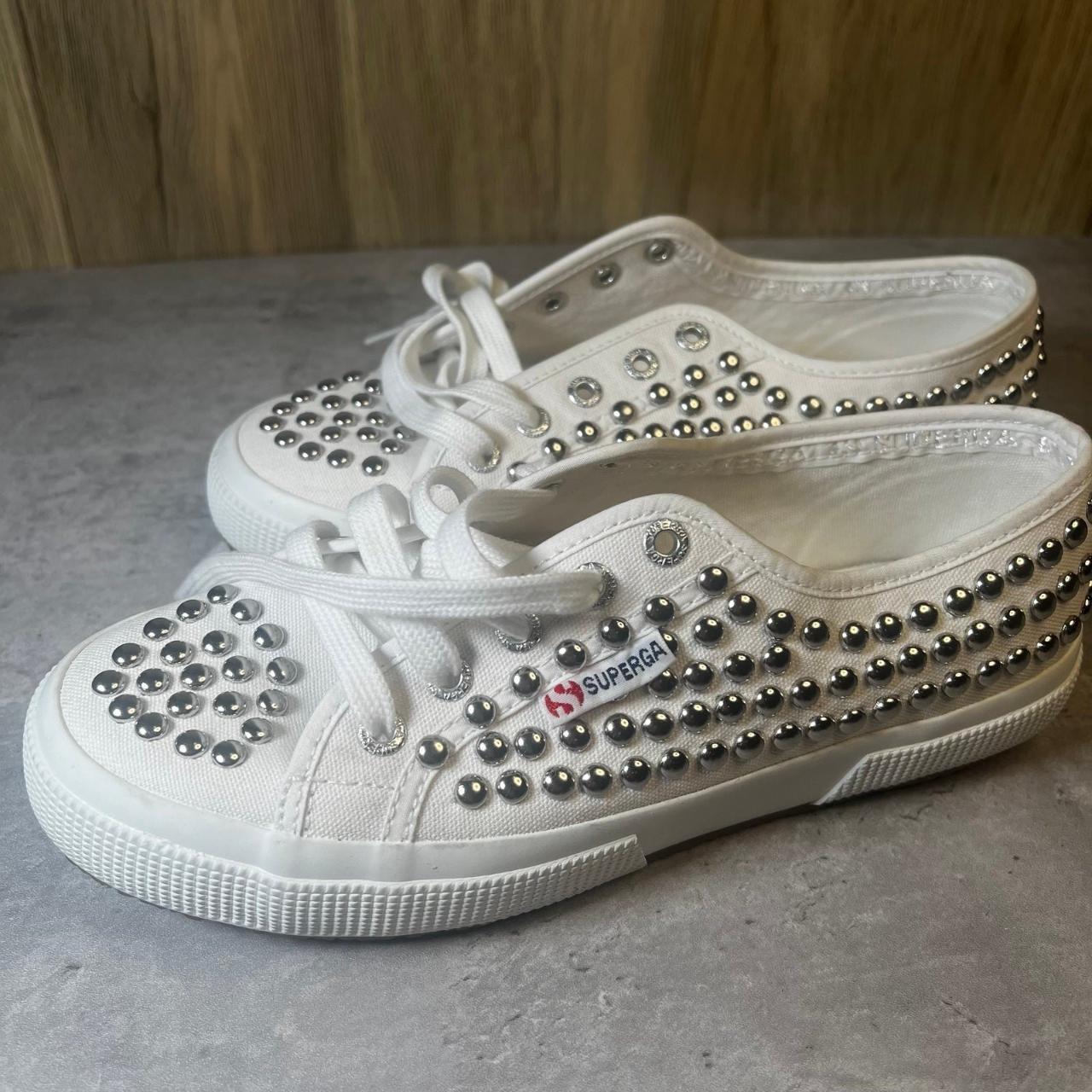 Superga Womens 2750 Silver Studs Sneakers Low