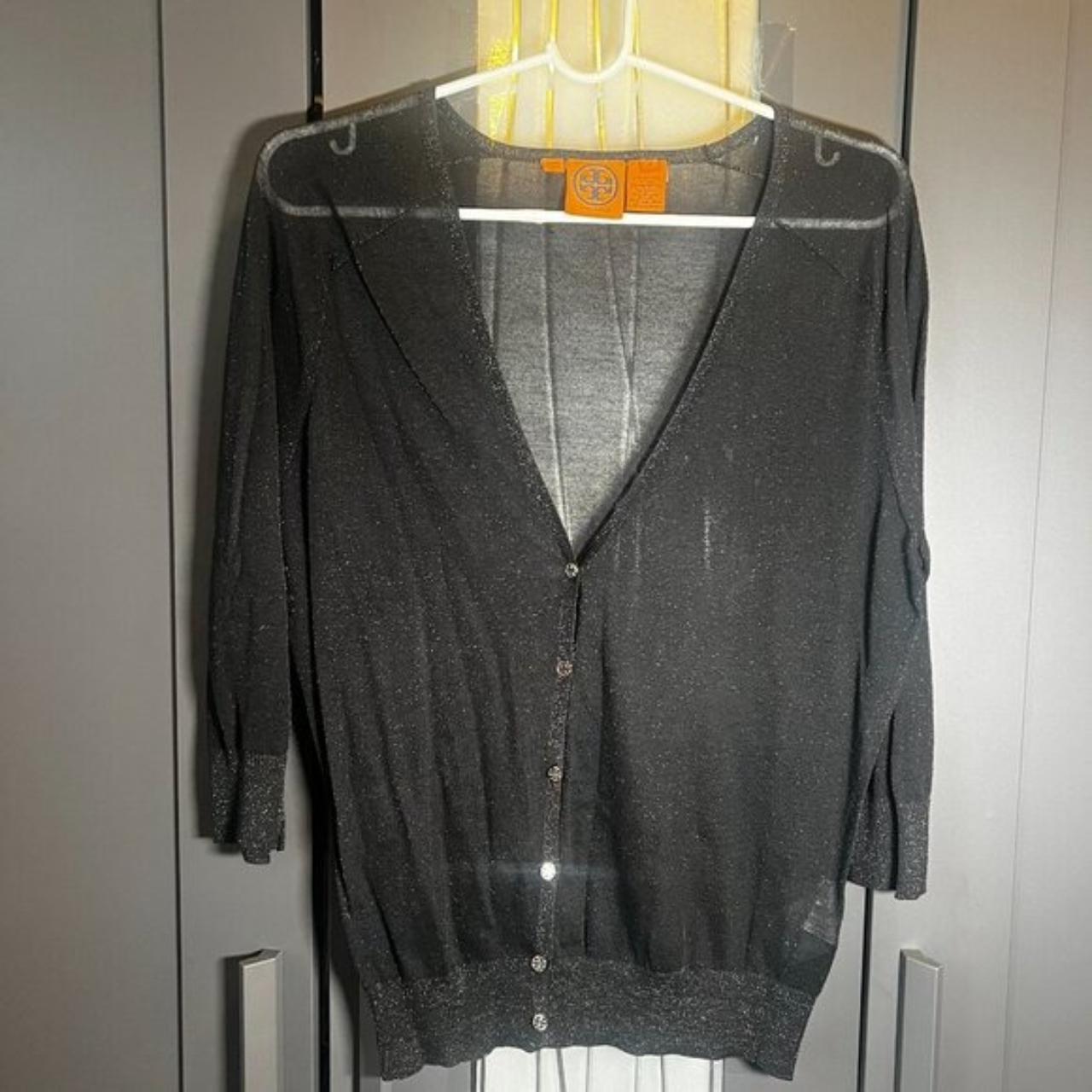 Tory Burch Melba Sheer Shimmer Cardigan store Size M