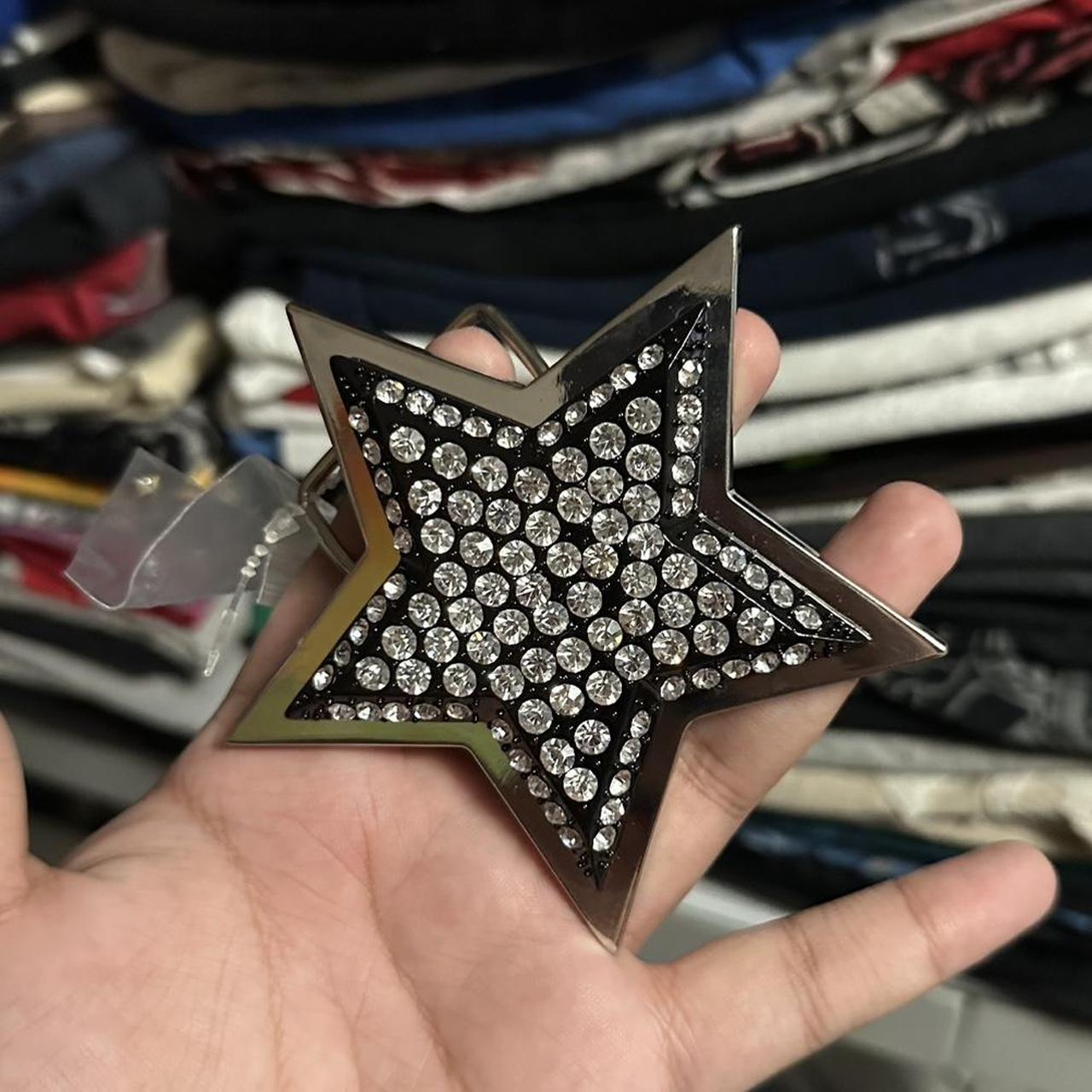 Grunge Y2K Rhinestone star belt buckle -no flaws in | Depop