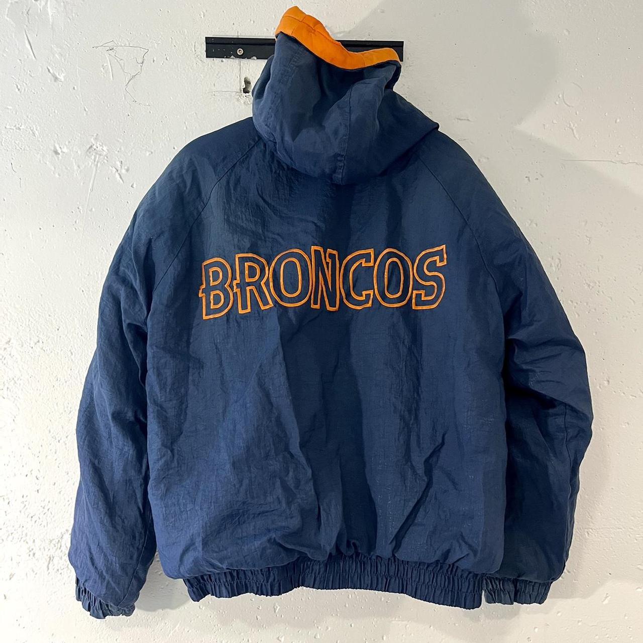 VINTAGE MIGHTY-MAC NFL DENVER BRONCOS PUFFER JACKET - Depop