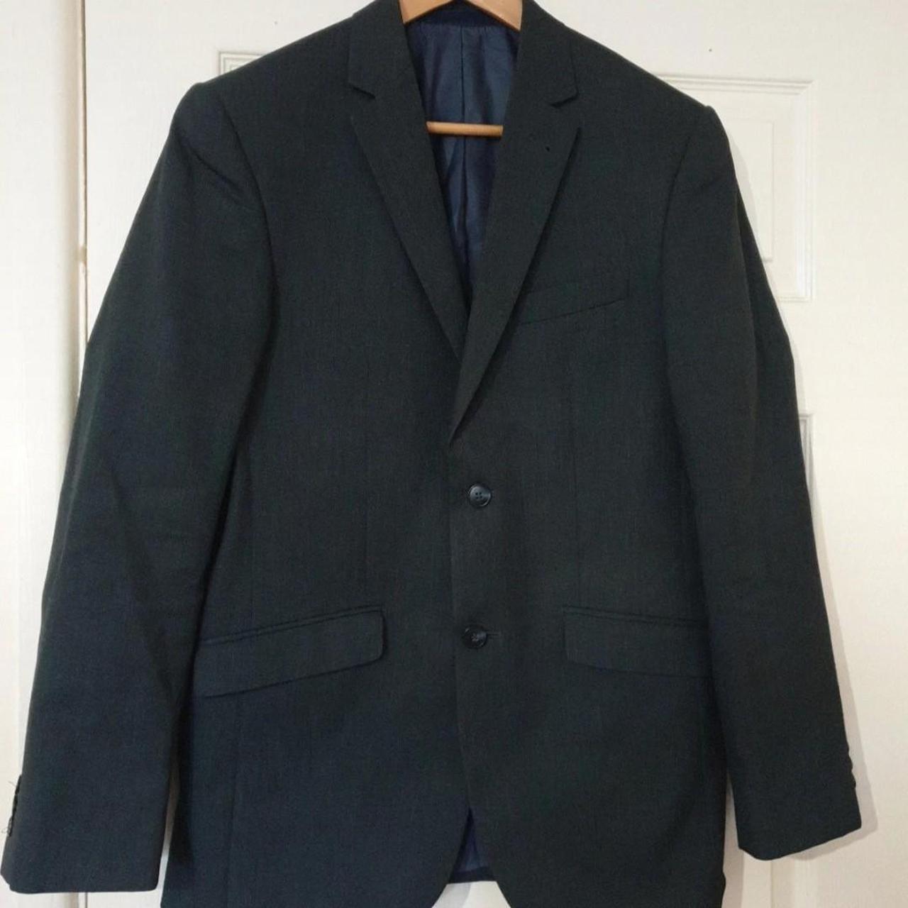 Mens grey suit jacket Size 38R Taylor and Wright... - Depop