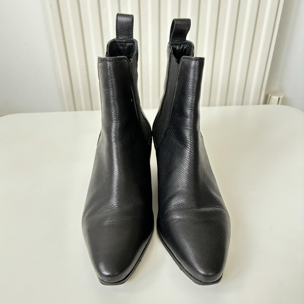 Black leather snakeskin boots best sale