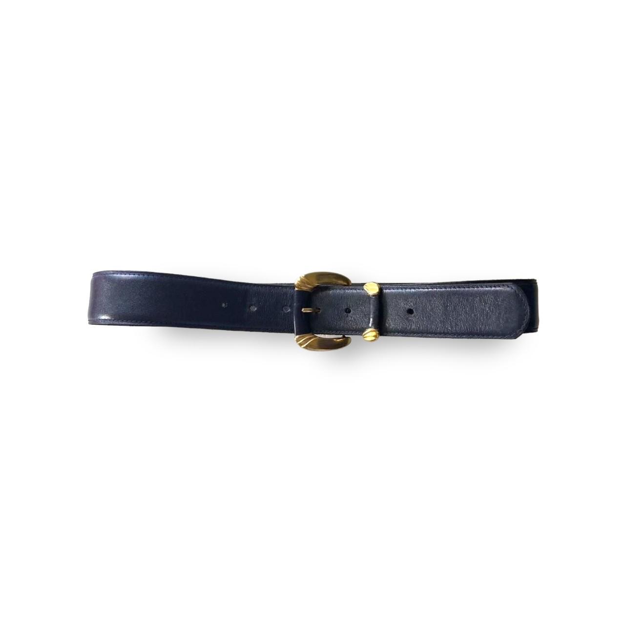 Women's Navy and Gold Belt | Depop