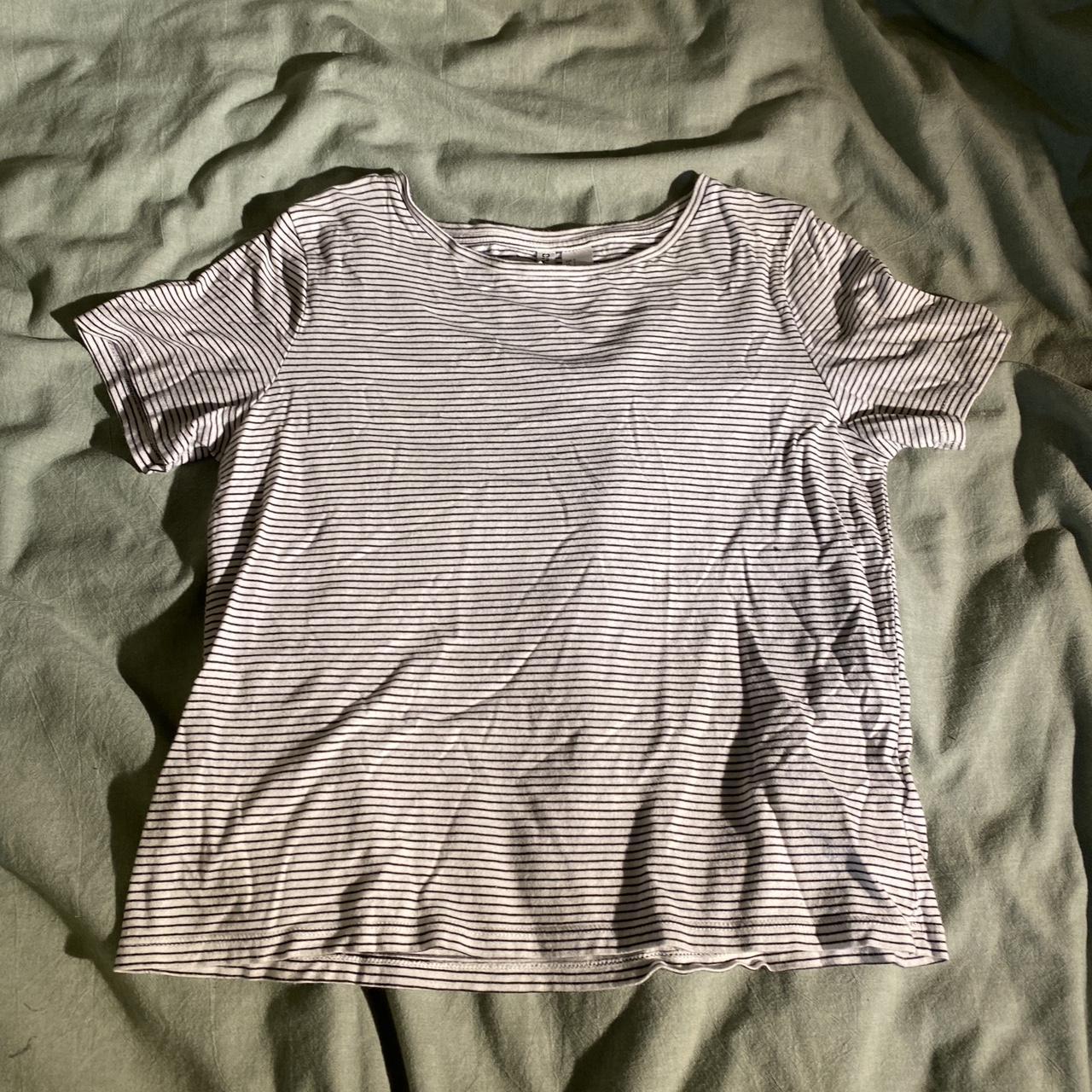 Small H&M striped black and white t-shirt. I’m not... - Depop