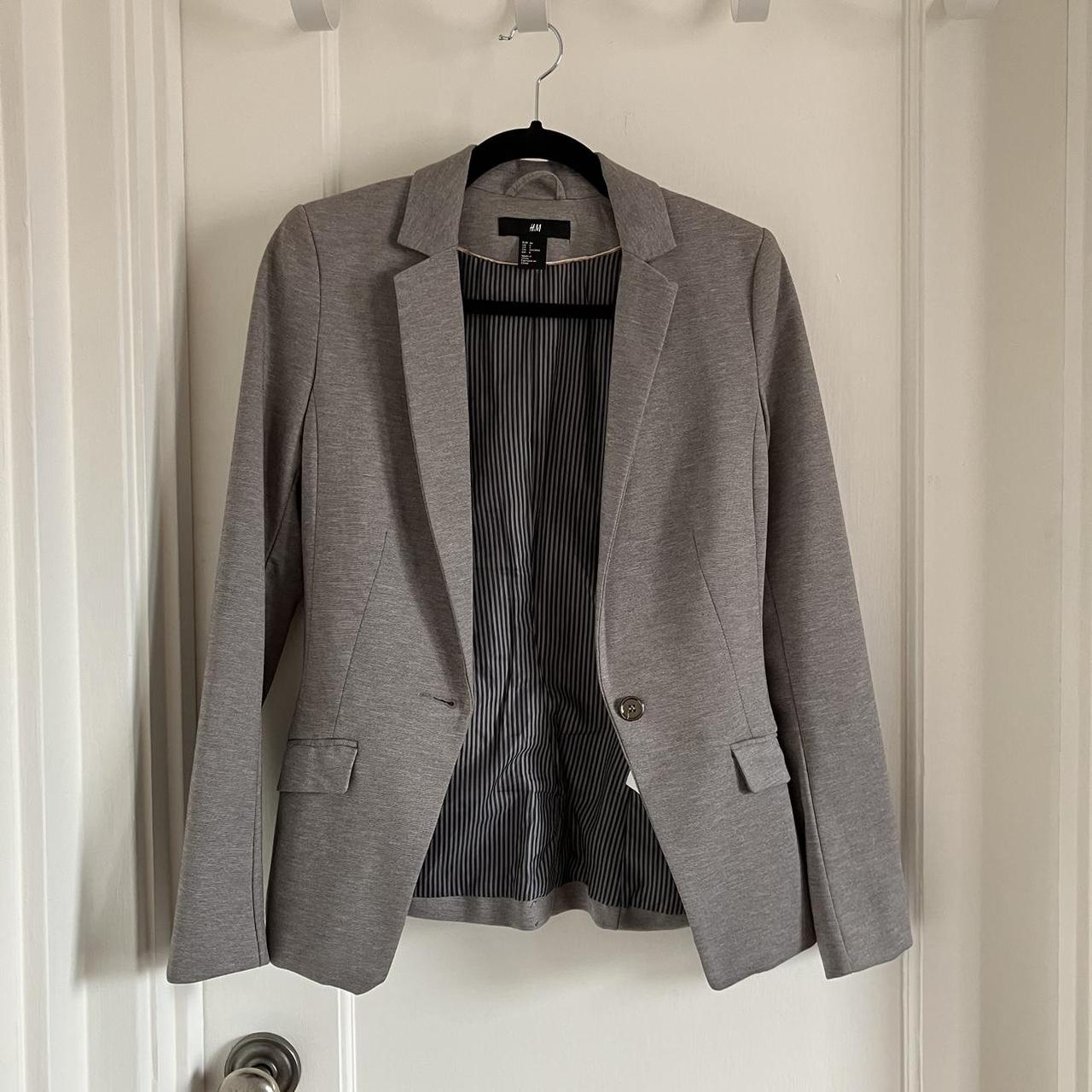 H&M Women's Grey Tailoredjackets Depop