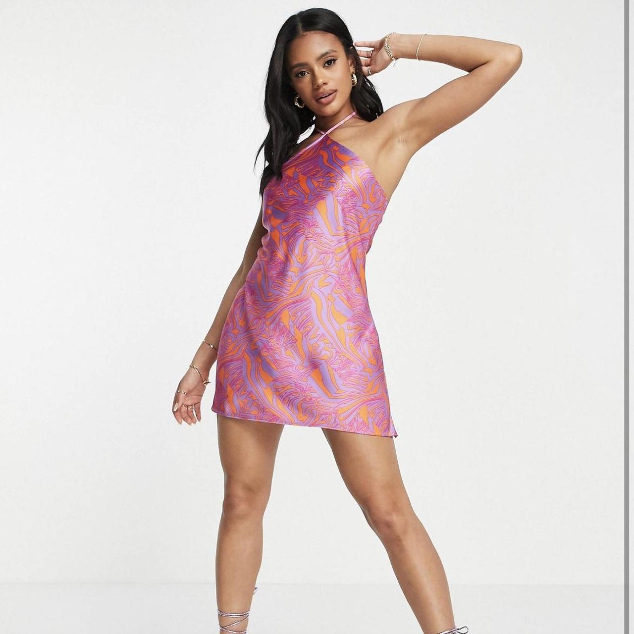 Asos pink and orange dress best sale