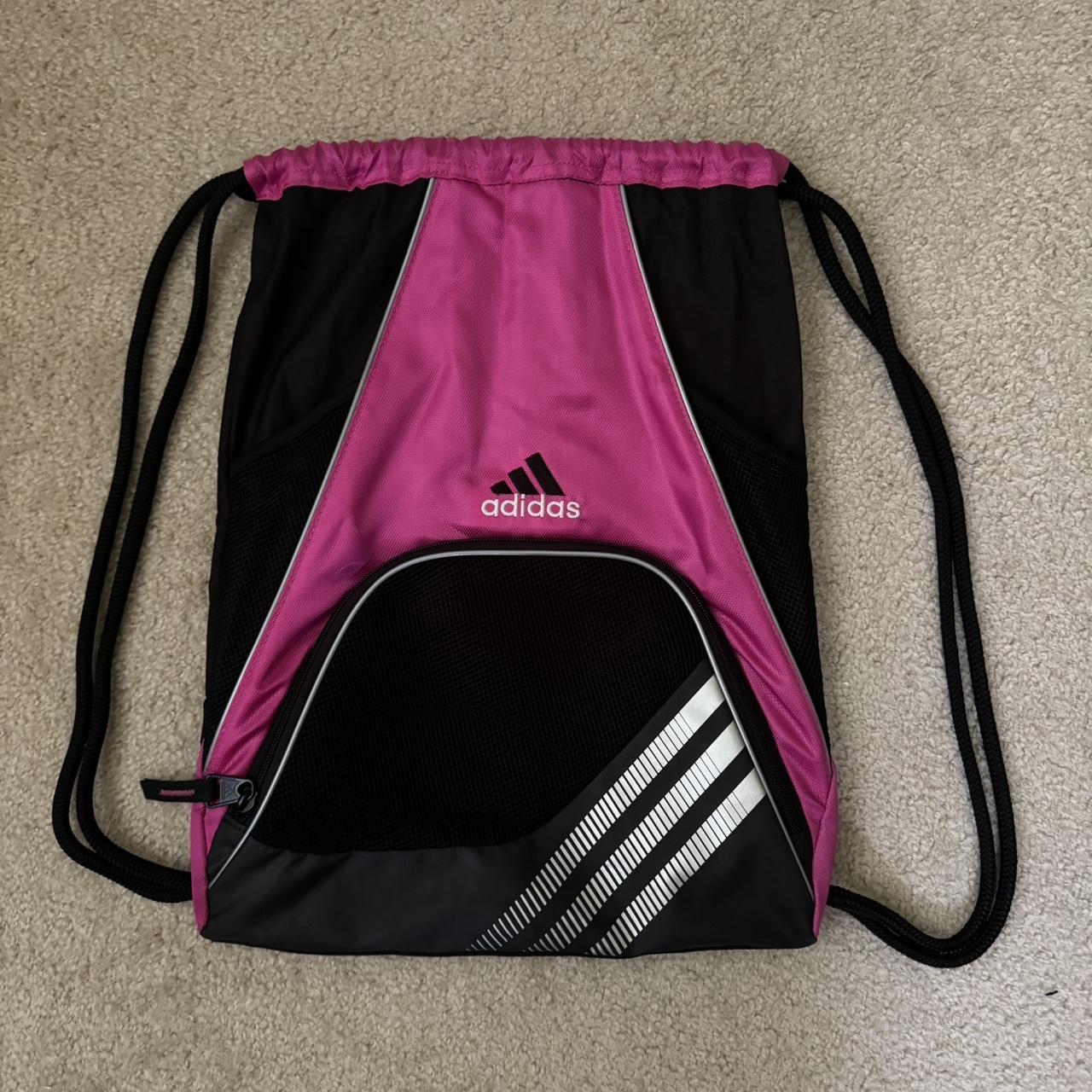 Adidas pink and black drawstring bag Depop