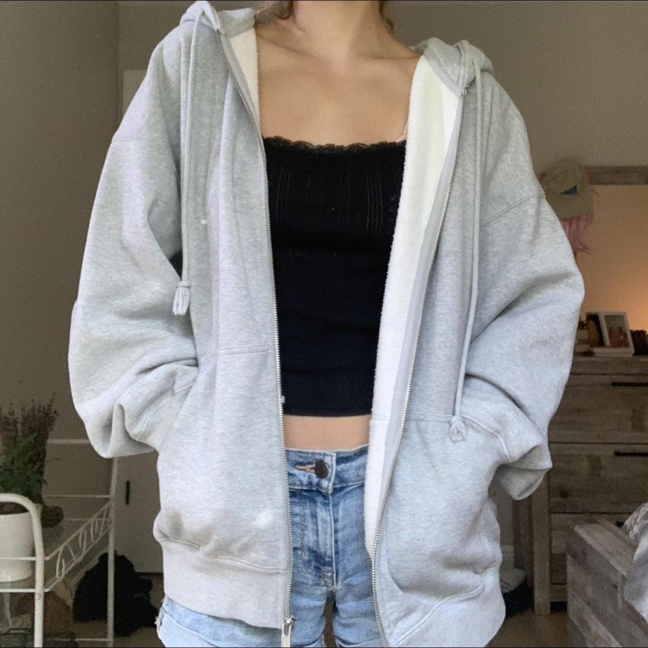 Brandy Melville Women's Grey Jacket Depop