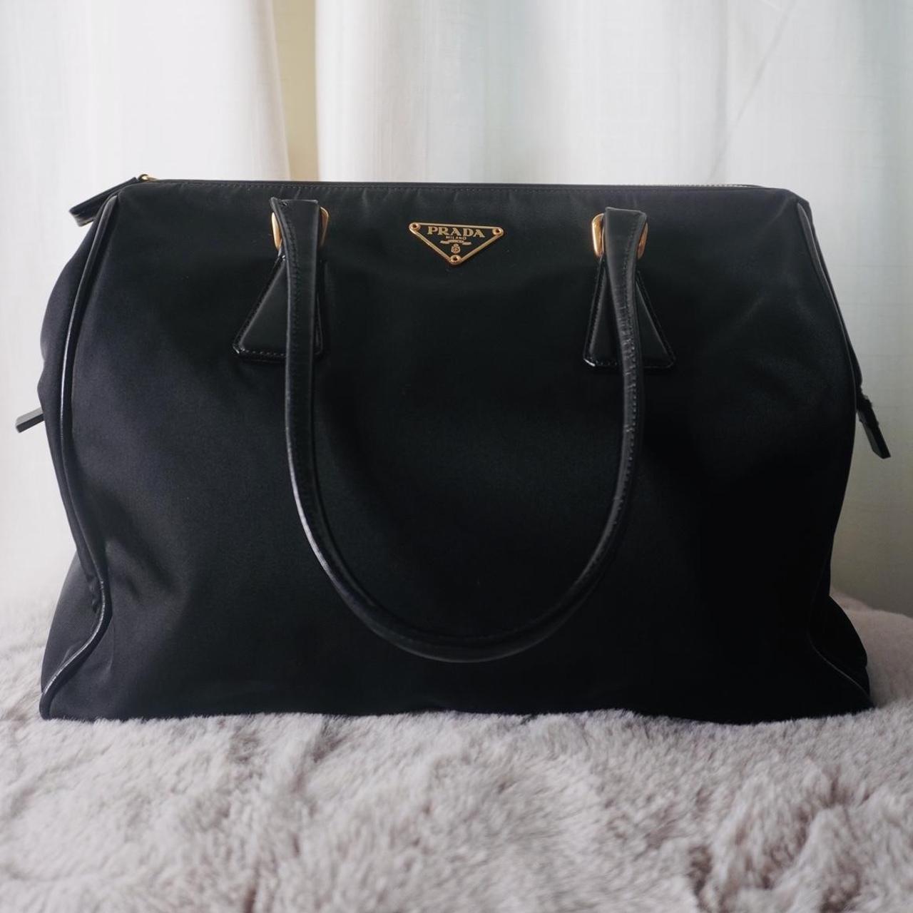 Authentic Prada Nylon Top-Handle Bag with - Depop