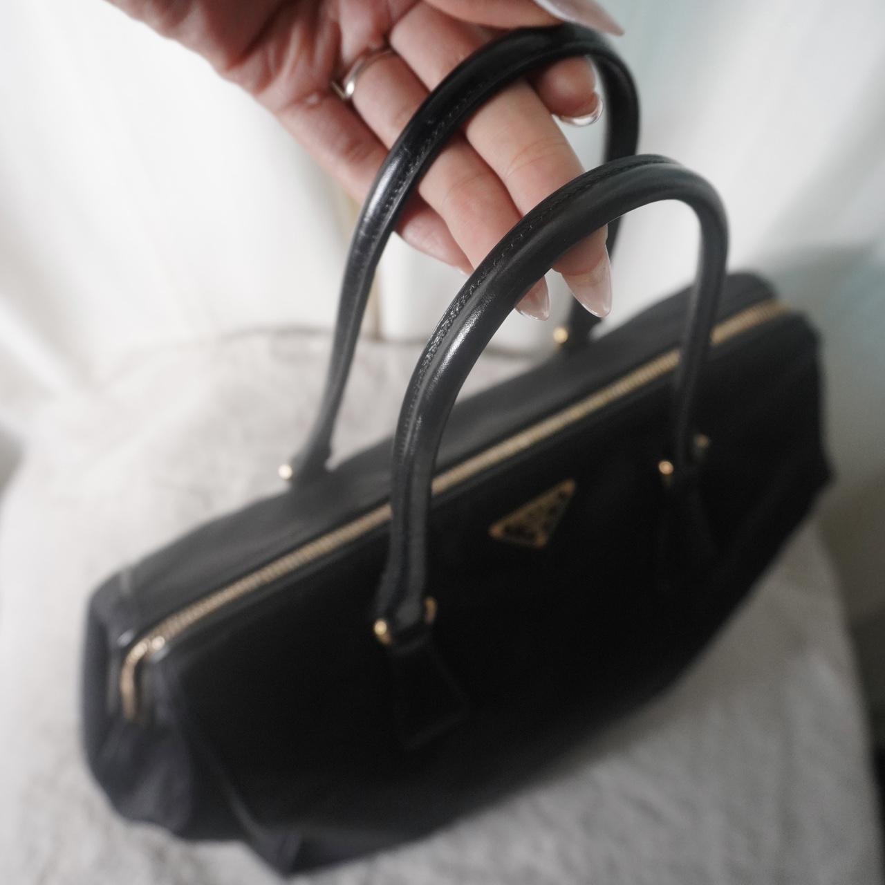 Authentic Prada Nylon Top-Handle Bag with - Depop