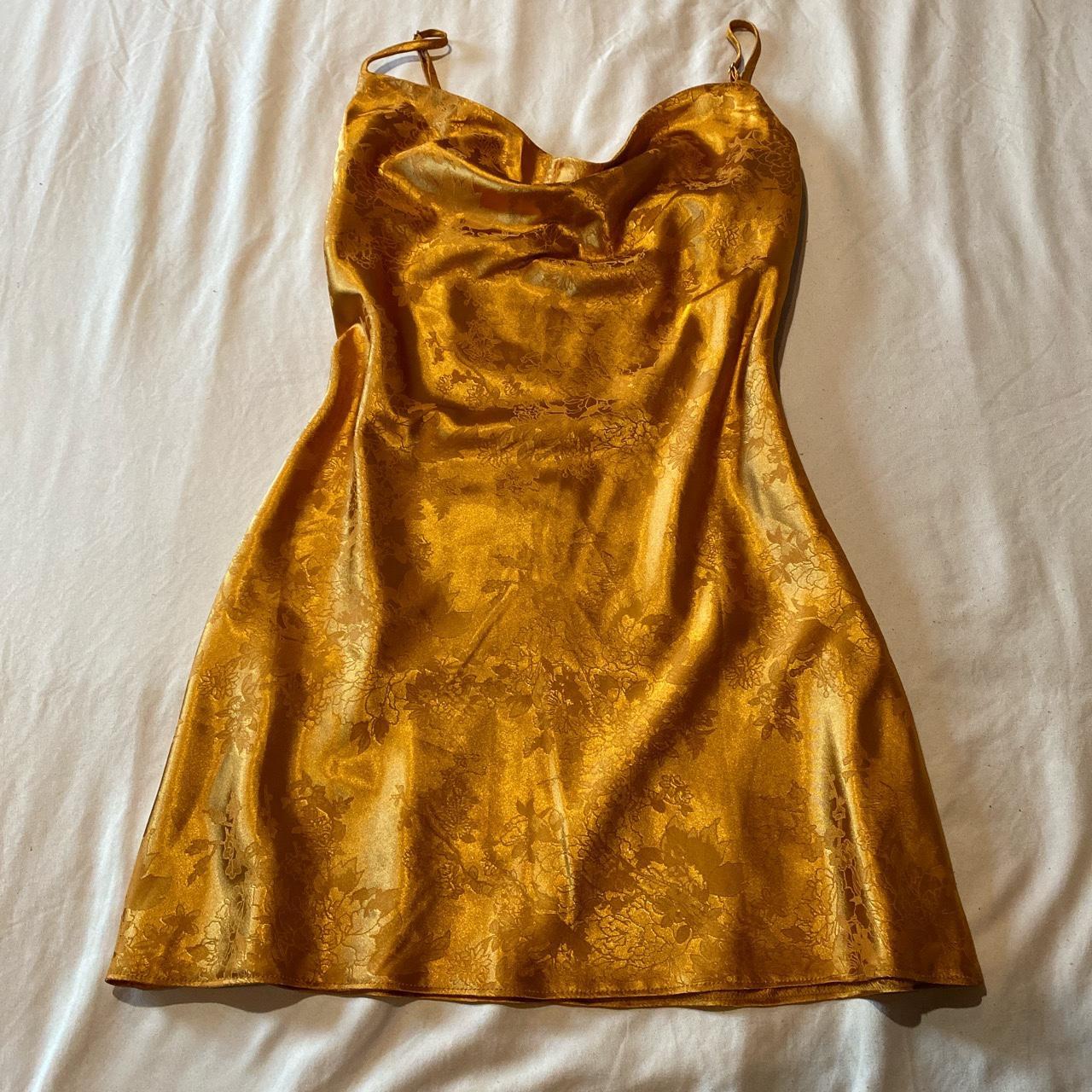 NastyGal cowl neck floral jacquard dress Never... Depop