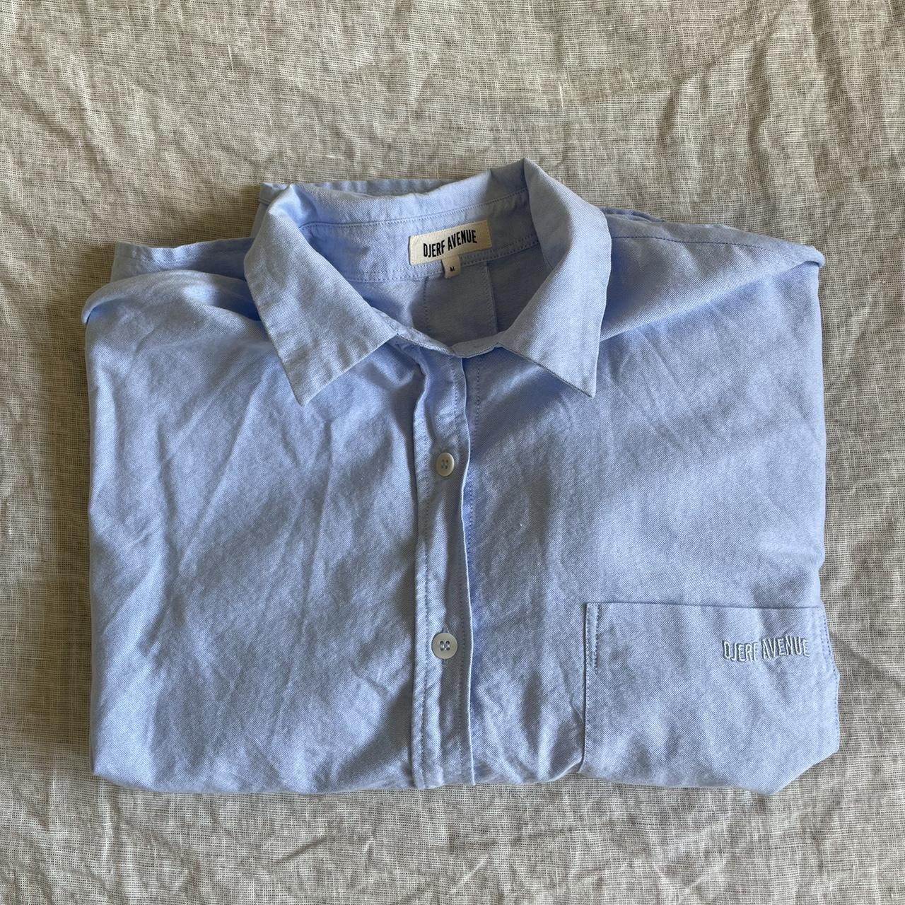 Djerf Avenue Women's Blue Shirt | Depop