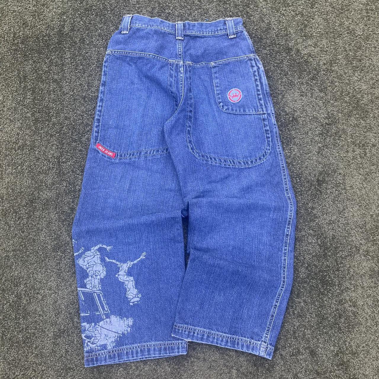 JNCO Men's Blue and Red Jeans | Depop