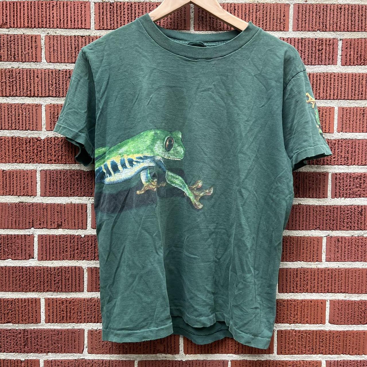 Men's Green and White T-shirt | Depop