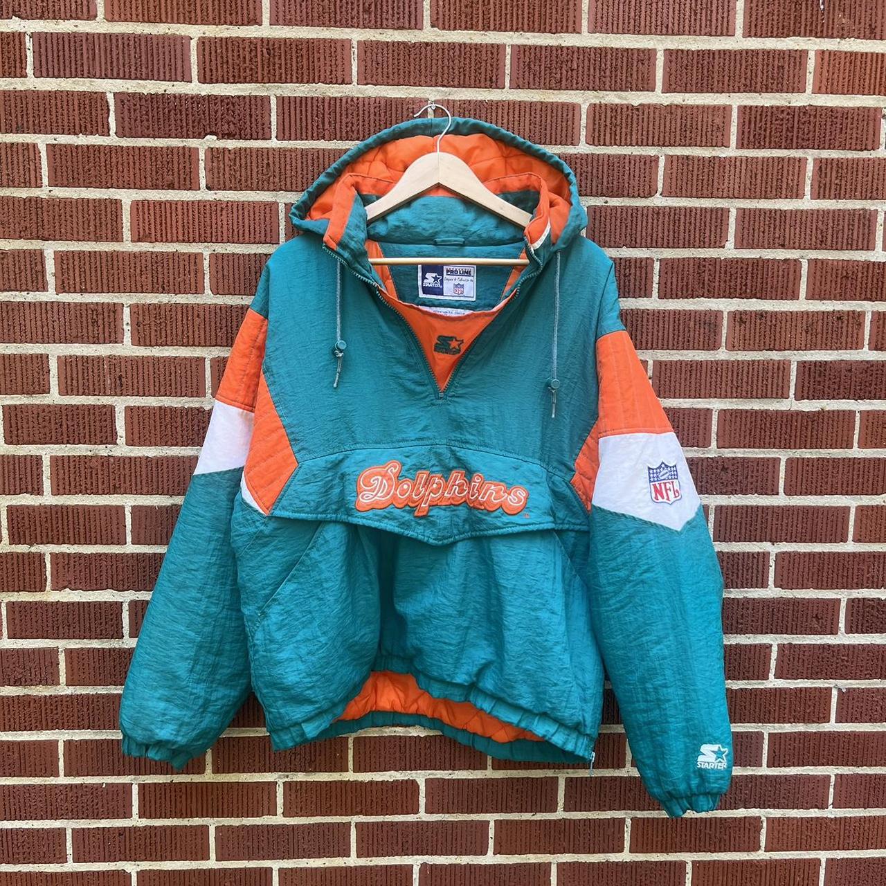 Miami Dolphins Pro Line Authentic jacket BY STARTER - Depop