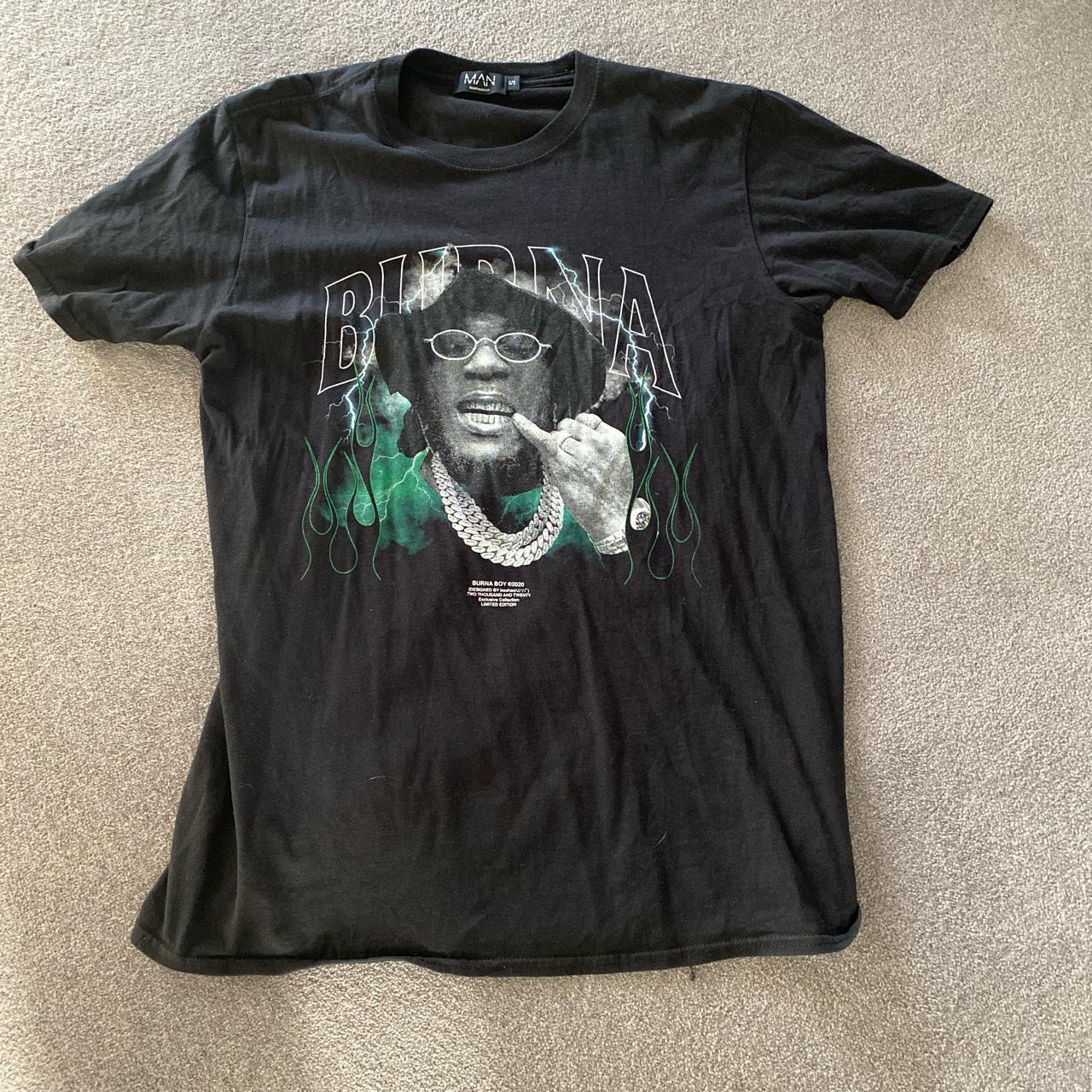 Burna boy graphic tee too small for me great condition - Depop