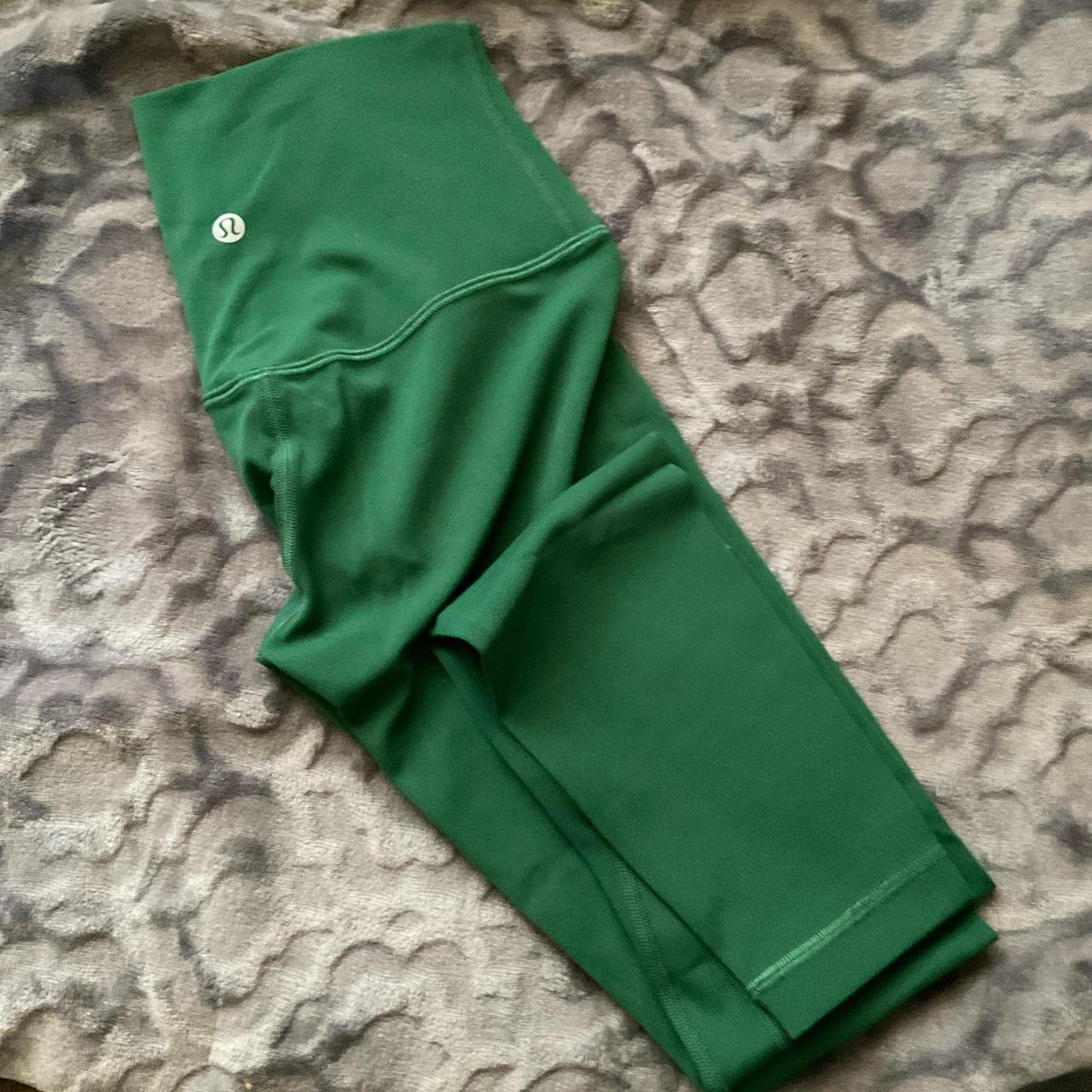 Green lululemon leggings, only worn once - Depop