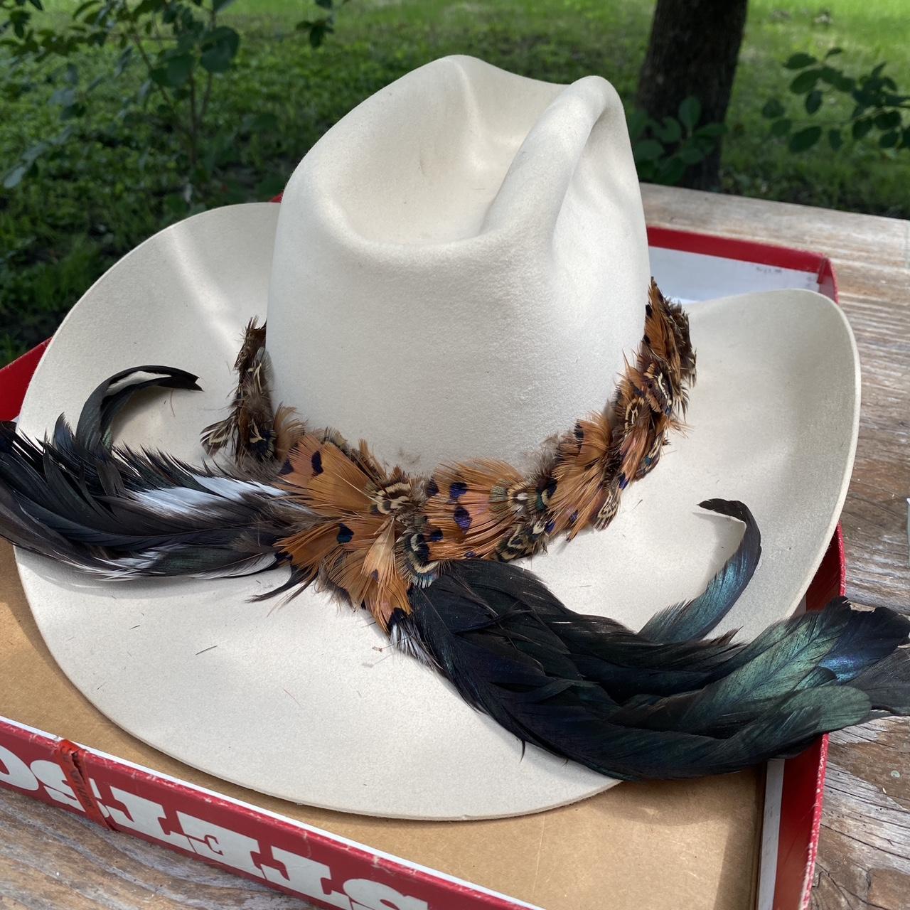 70s Stetson Cowboy Hat 6-3/4 size Originally from - Depop