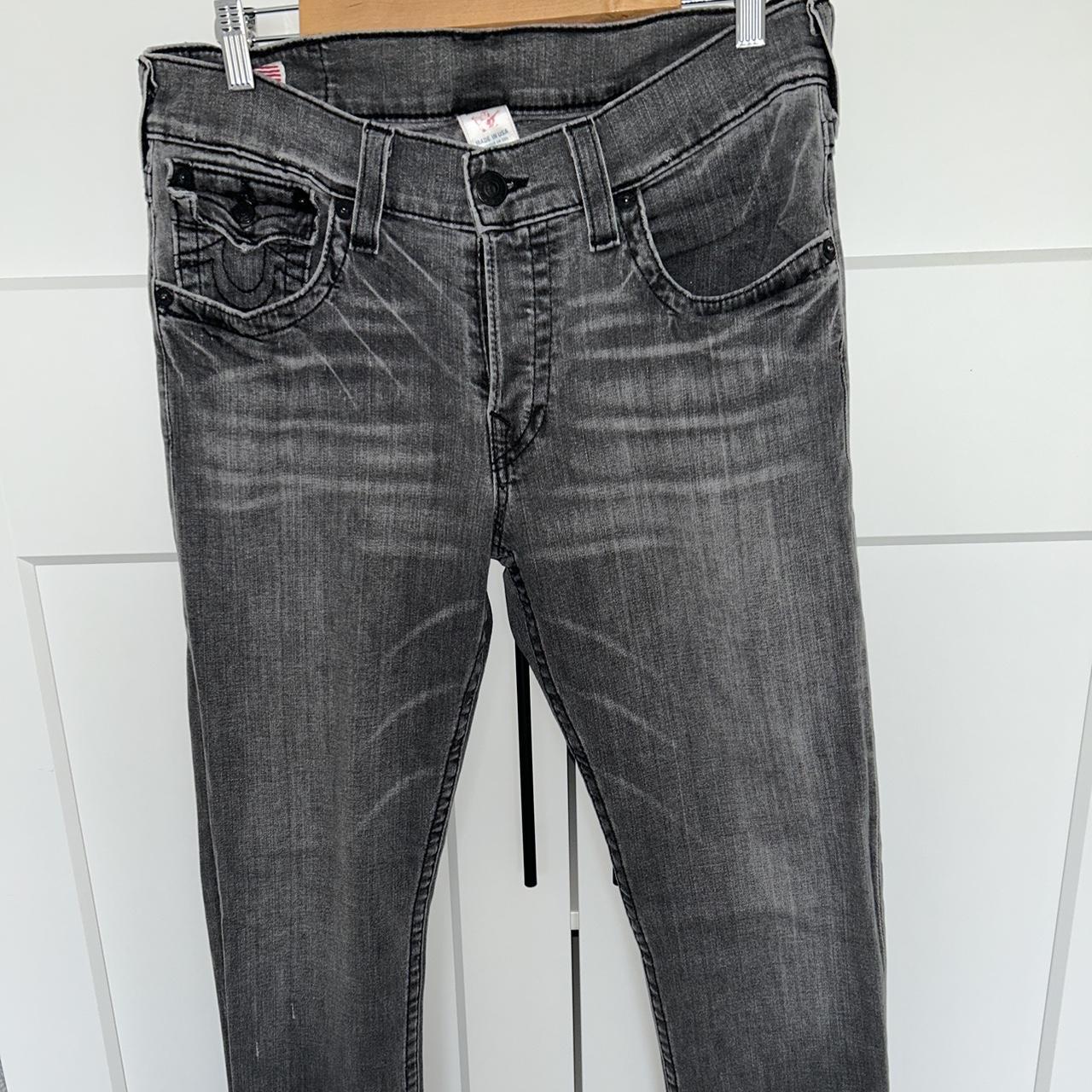 Mens Grey True Religion Jeans Excellent Condition - Depop