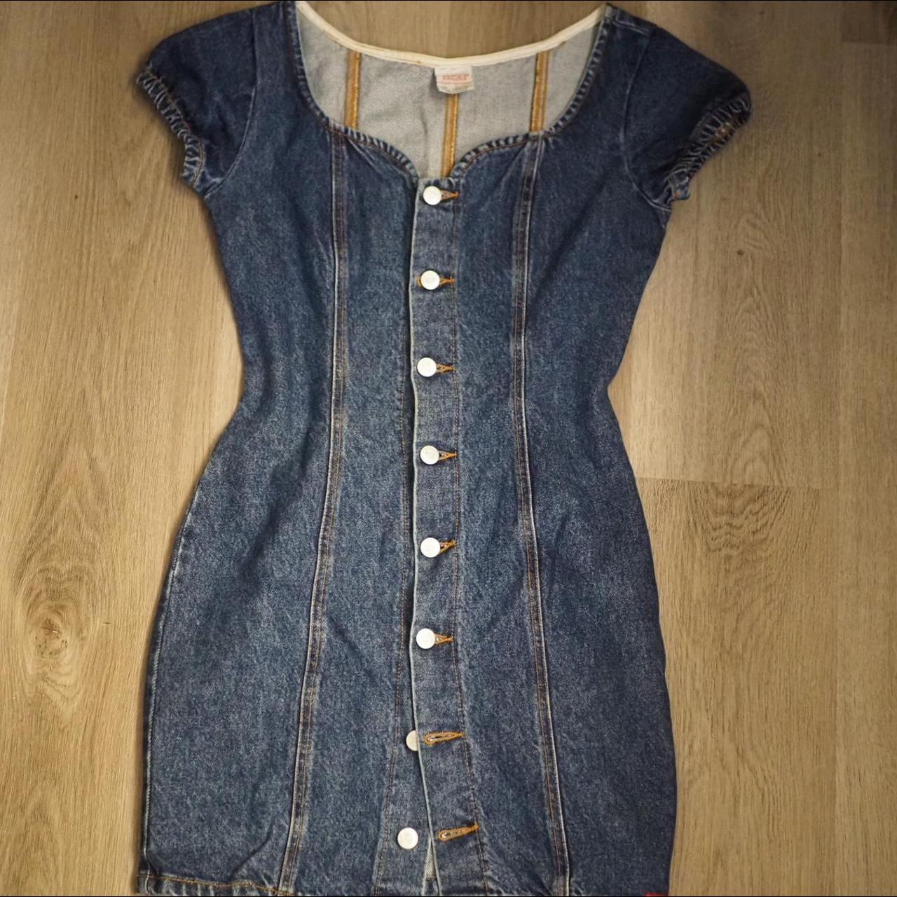 BONGO Women's Blue and Navy Dress | Depop