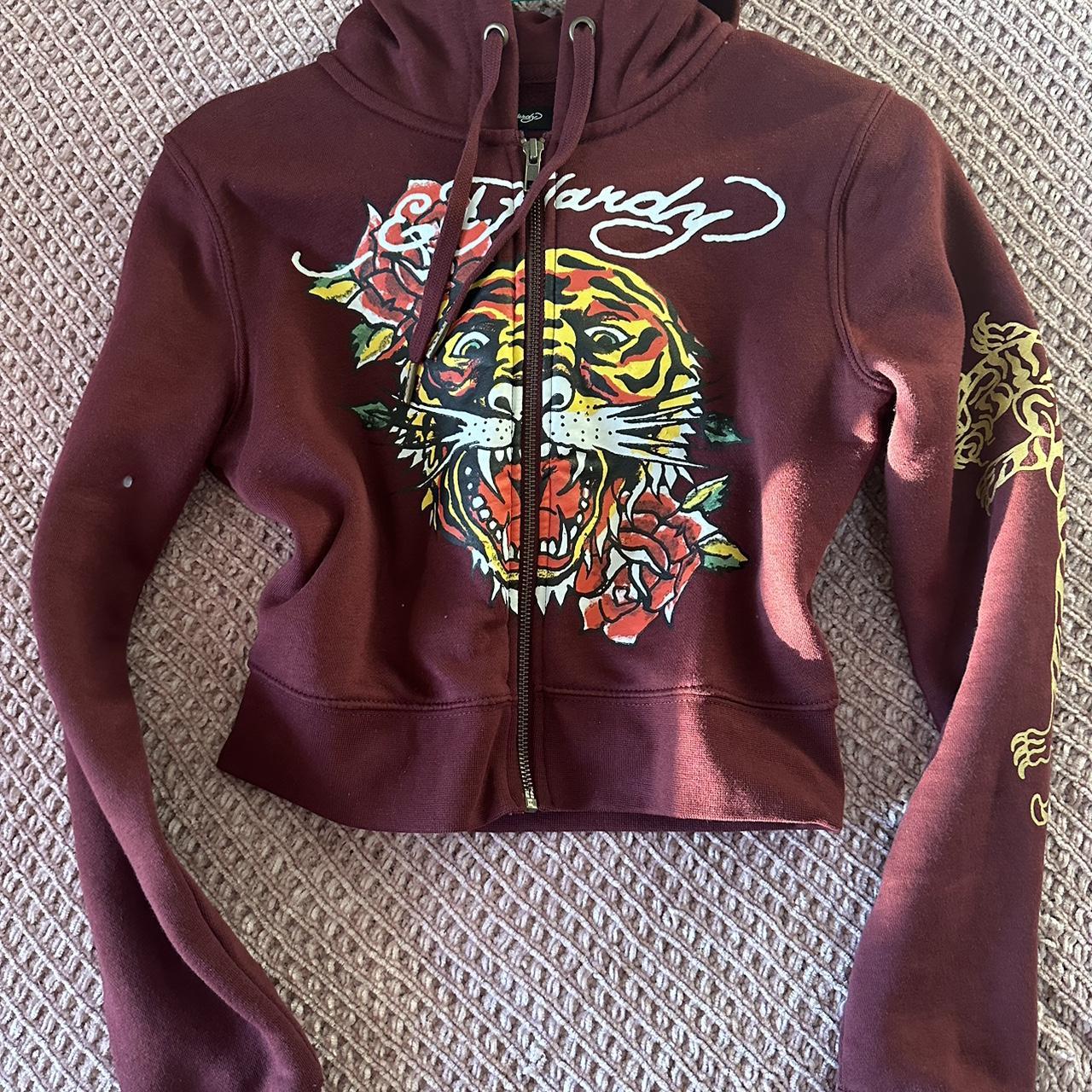 ed hardy cropped sweater size medium Depop