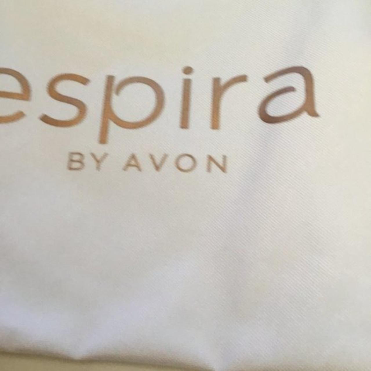ESPIRA BY AVON white canvas tote with brown handles.... Depop
