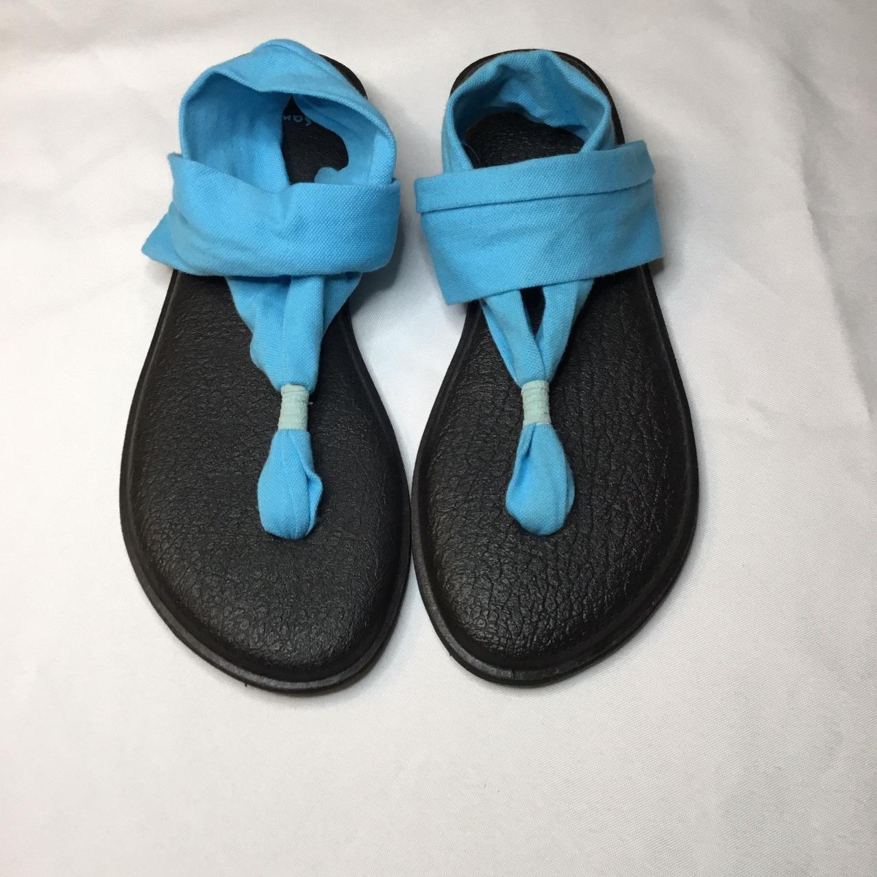 Sanuk Women's Yoga Sling2 Blue/Teal Yoga Mat Sandal Flip-Flop Size